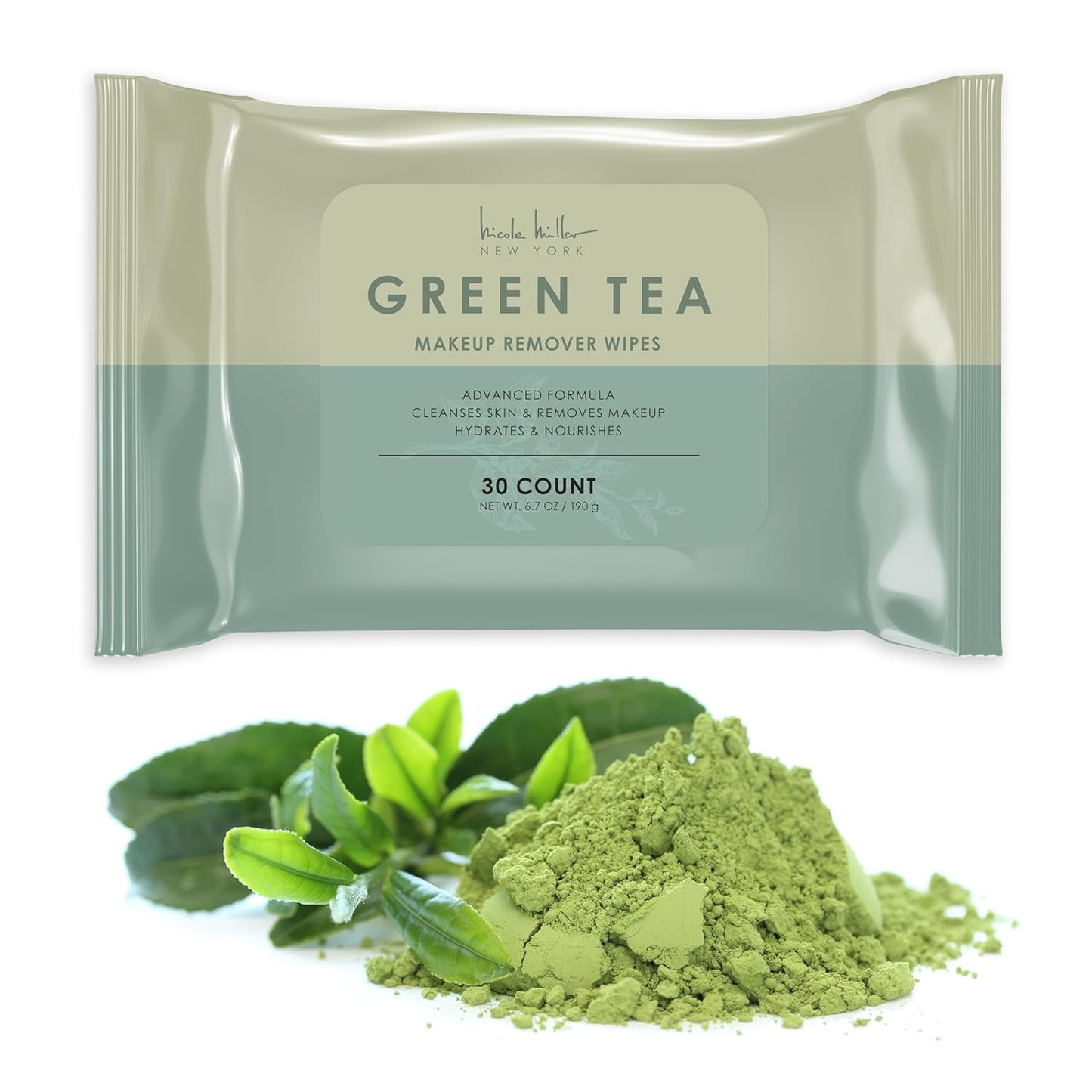 Nicole Miller Pack Facial Cleansing Wipes, Facial Cleansing Cloths, Removes Makeup, Mascara, Dirt and Oil, Green