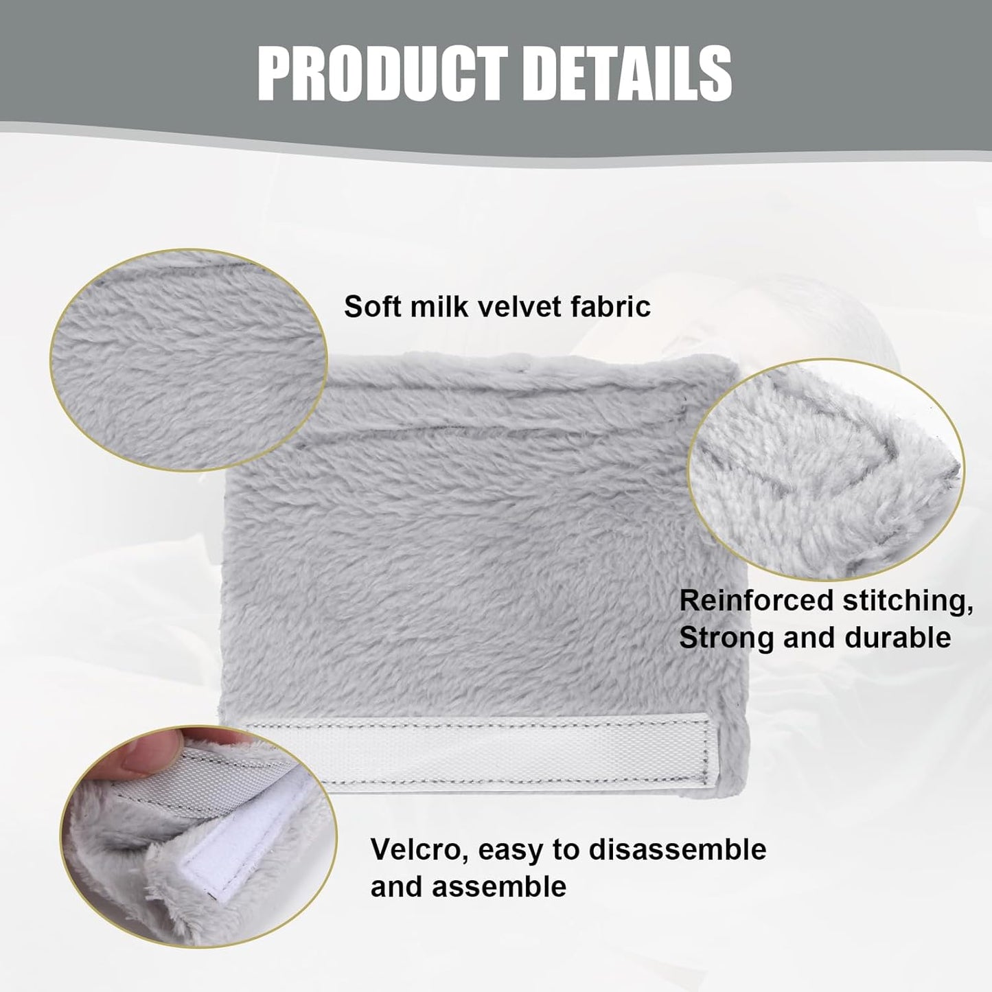4 Pack Strap Covers Breathable Strap Cushions Work for Most Headgear Straps Can Reduce The Tracks On The Face Made of Soft Fabric Face Pads (Light Grey)