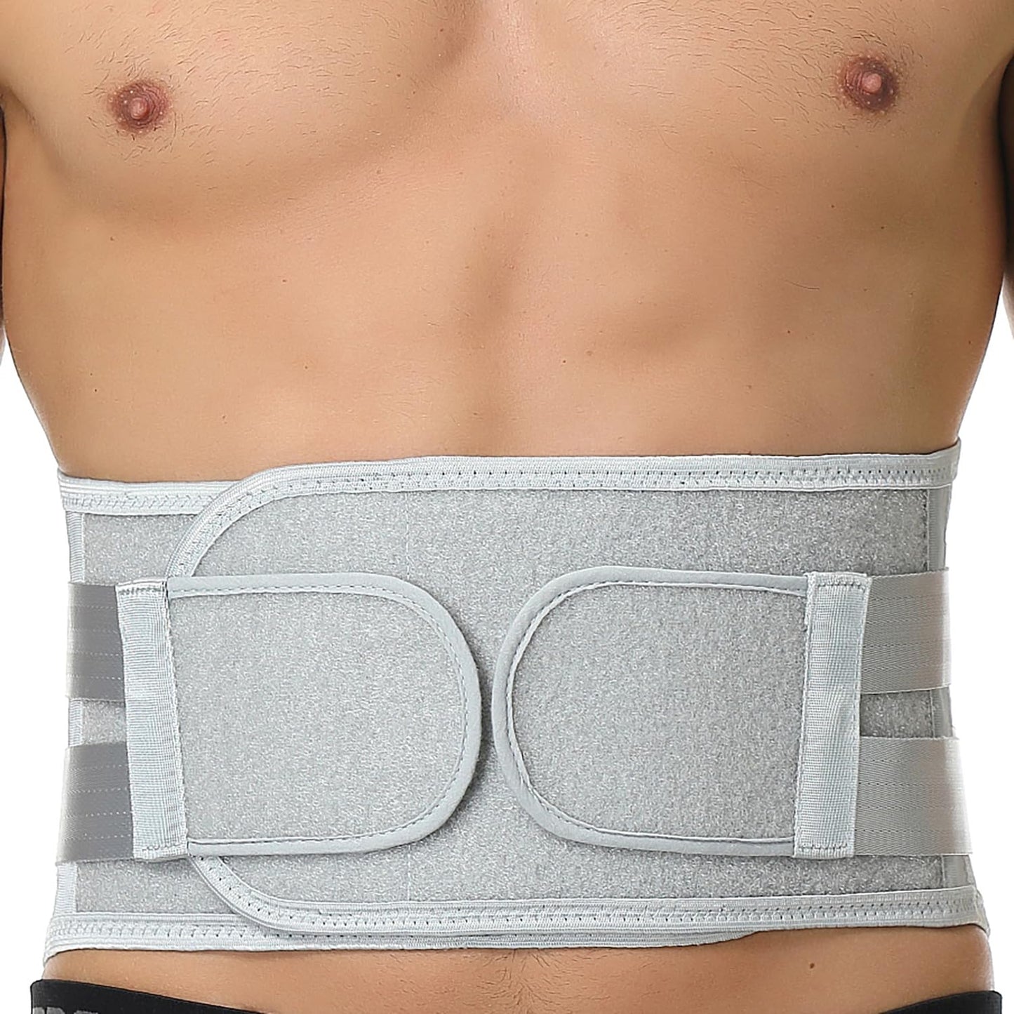 NeoTech Care Back Support Belt - Breathable & Adjustable Lower Back Brace - Double Pull Compression Straps (Grey, Size XL)