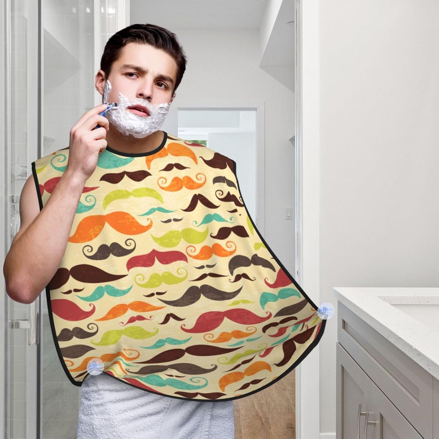 Beard Beard Bib Apron, Beard Hair Catcher For Men Shaving, Waterproof With Suction Cups