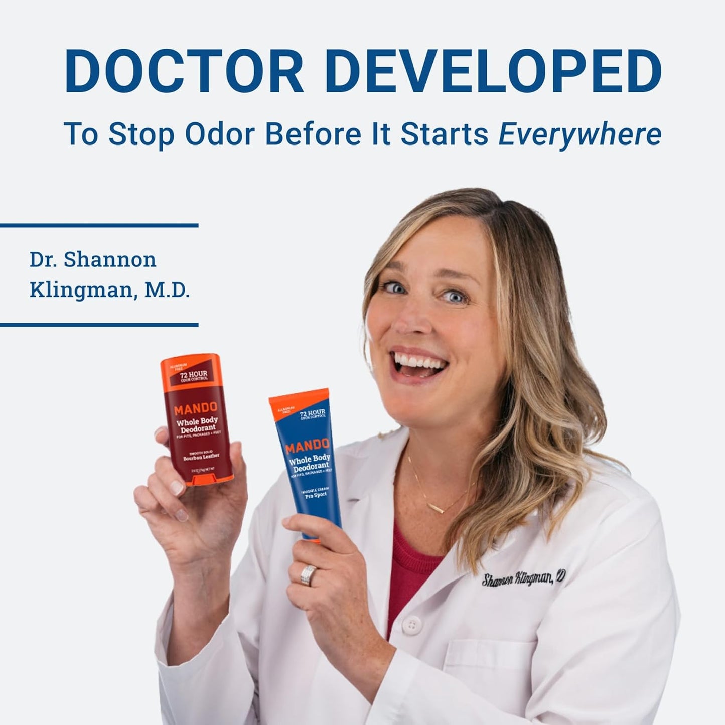 Mando Whole Body Deodorant For Men - Invisible Cream - 72 Hour Odor Control - Aluminum Free, Baking Soda Free, Skin Safe - 3 Ounce Tube (Pack of 2) - Pro Sport and Mount Fuji