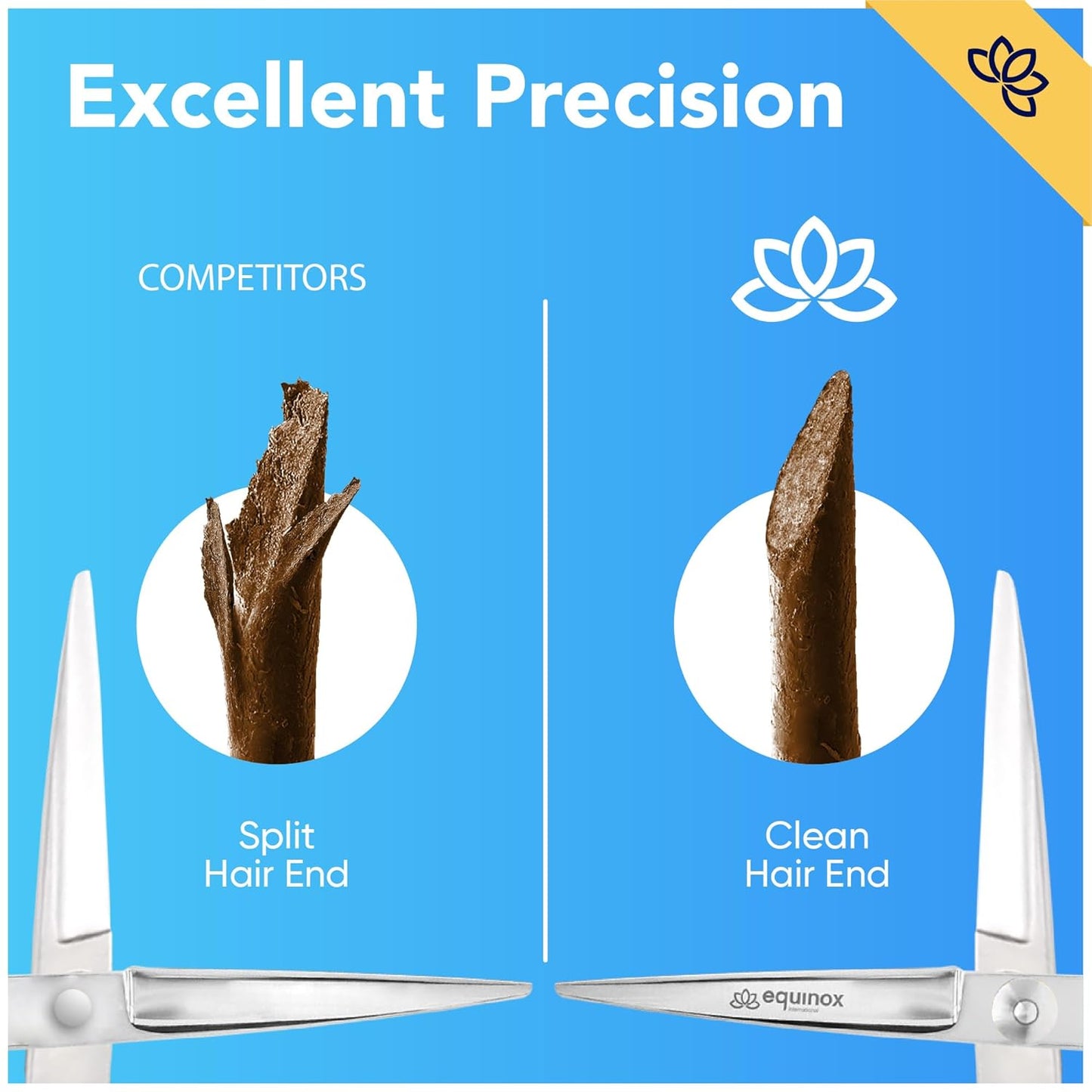 Equinox Barber & Salon Styling Series, Barber Hair Cutting Scissors/Shears, 6.0" Overall Length