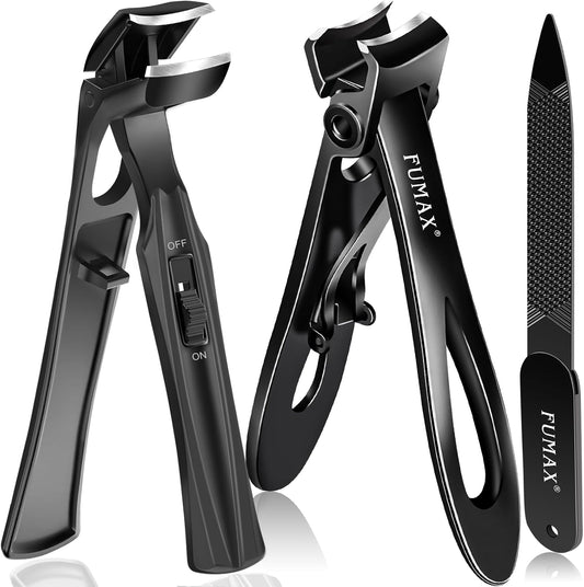 Toenail Clippers for Seniors for Thick Toenails, Heavy Duty Angled Nail Clippers for Seniors with Catcher, Large Toe Nail Clipper Fingernail Cutter for Men with Wide Opening Gifts for Men Dad Him