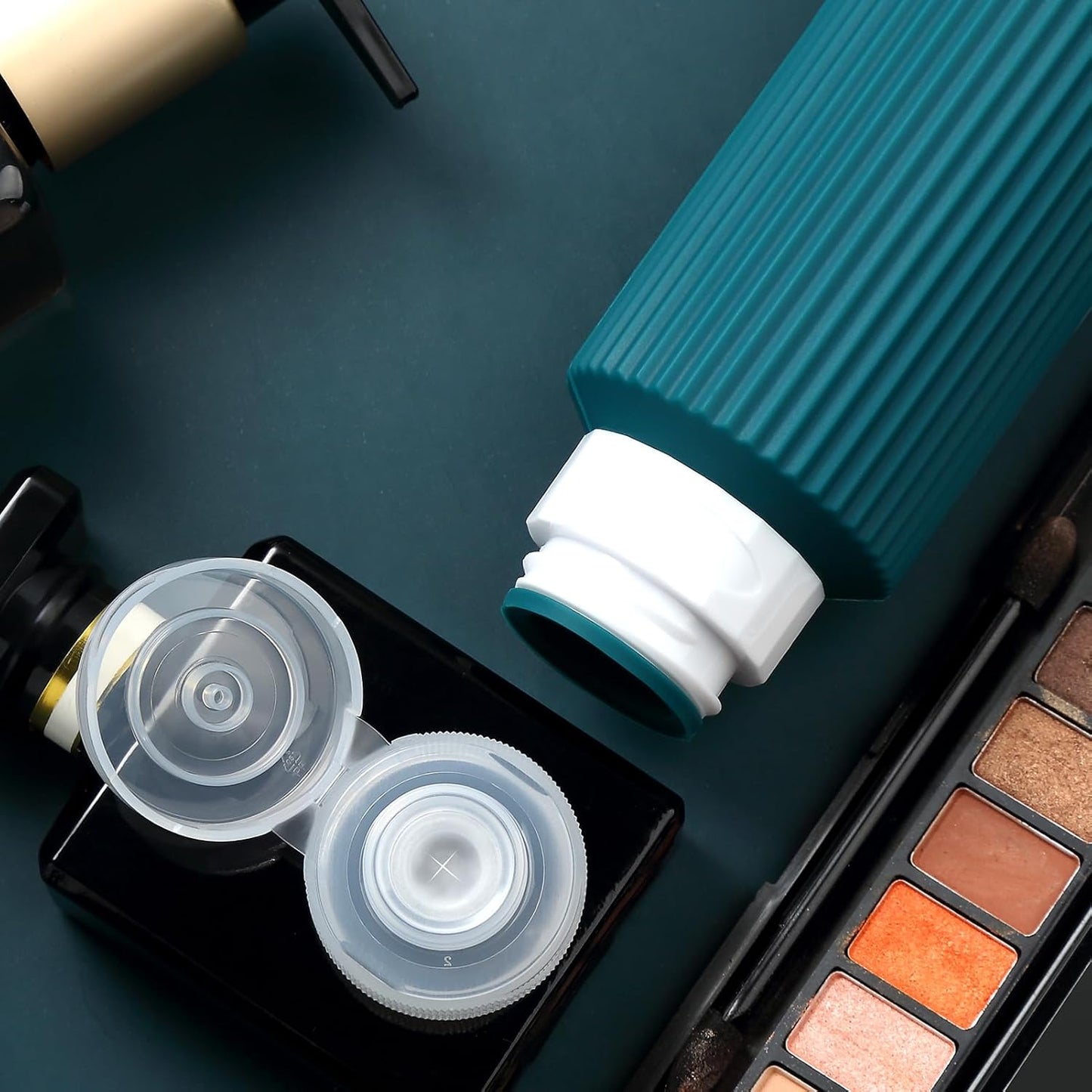 Travel Bottles for Toiletries, Large 6oz Travel Size Containers, BPA Free Leak Proof Tubs Refillable Liquid Accessories with Toiletry Bag for Cometic Shampoo and Lotion Soap (4 Pack)