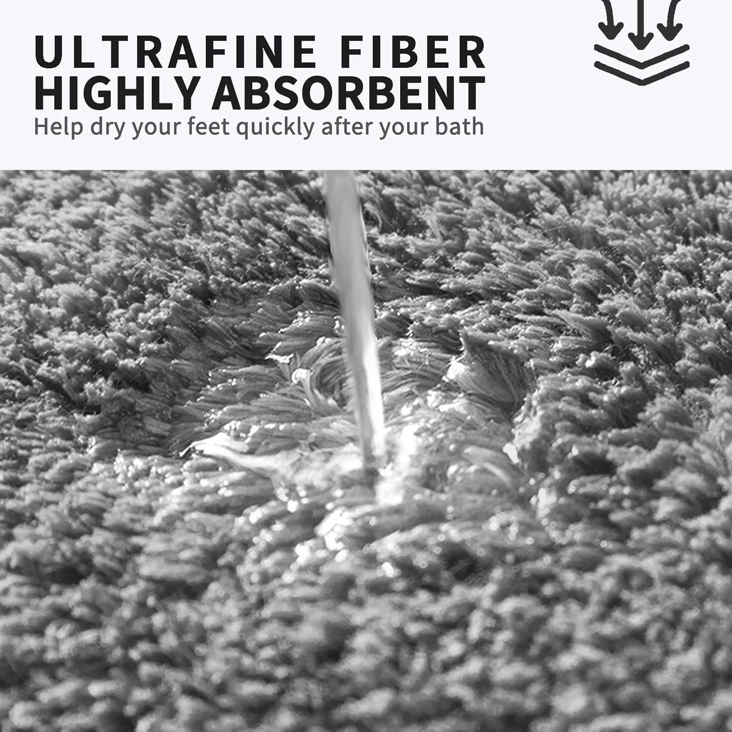 FIFU Bathroom Rugs 24" W x 36" L, Bath Mat for Bathroom, Bedroom, Laundry Room & Kitchen, Non-Slip Rubber Latex Backing, Extra Soft and Absorbent Microfiber Carpet, Machine Washable Rug, Dark Gray