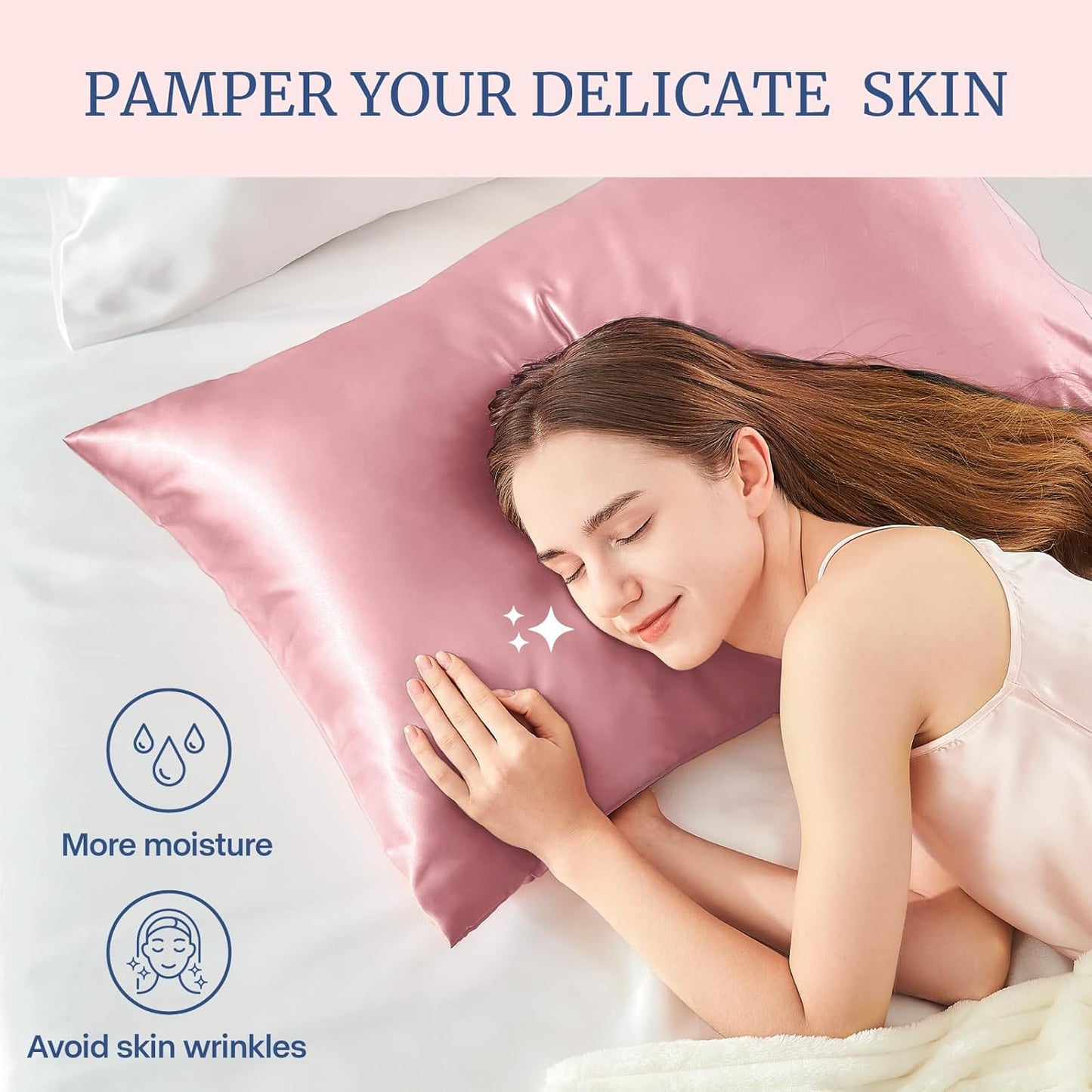 BEDELITE Satin Pillowcase for Hair and Skin, Super Soft Similar to Silk Pillow Cases 4 Pack with Envelope Closure, Cooling Pillowcases for Women Men (20"x40" King Size, Nostalgia)