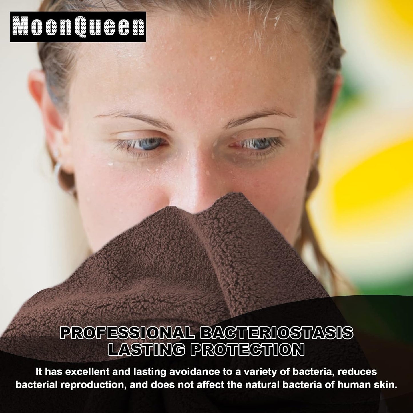 MOONQUEEN Microfiber Facial Cloths Fast Drying Washcloth 12 Pack - Premium Soft Makeup Remover Cloths - Wood Brown