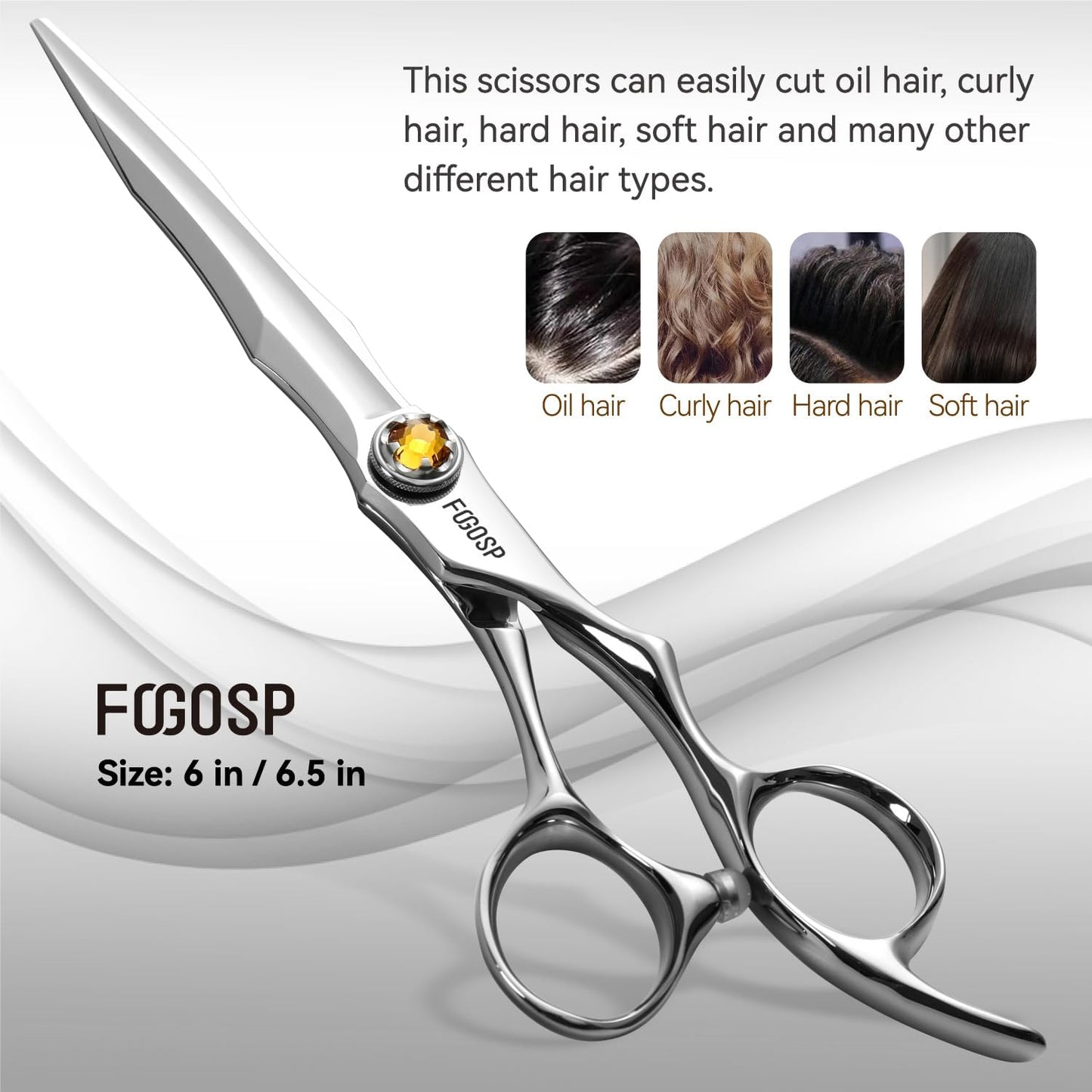 Professional Hair Scissors 6.5” Barber Scissors Japan VG10 Fine Cutting Blades Professional Hair Shears Barber Scissor for Men and Women Haircut Shear Kit