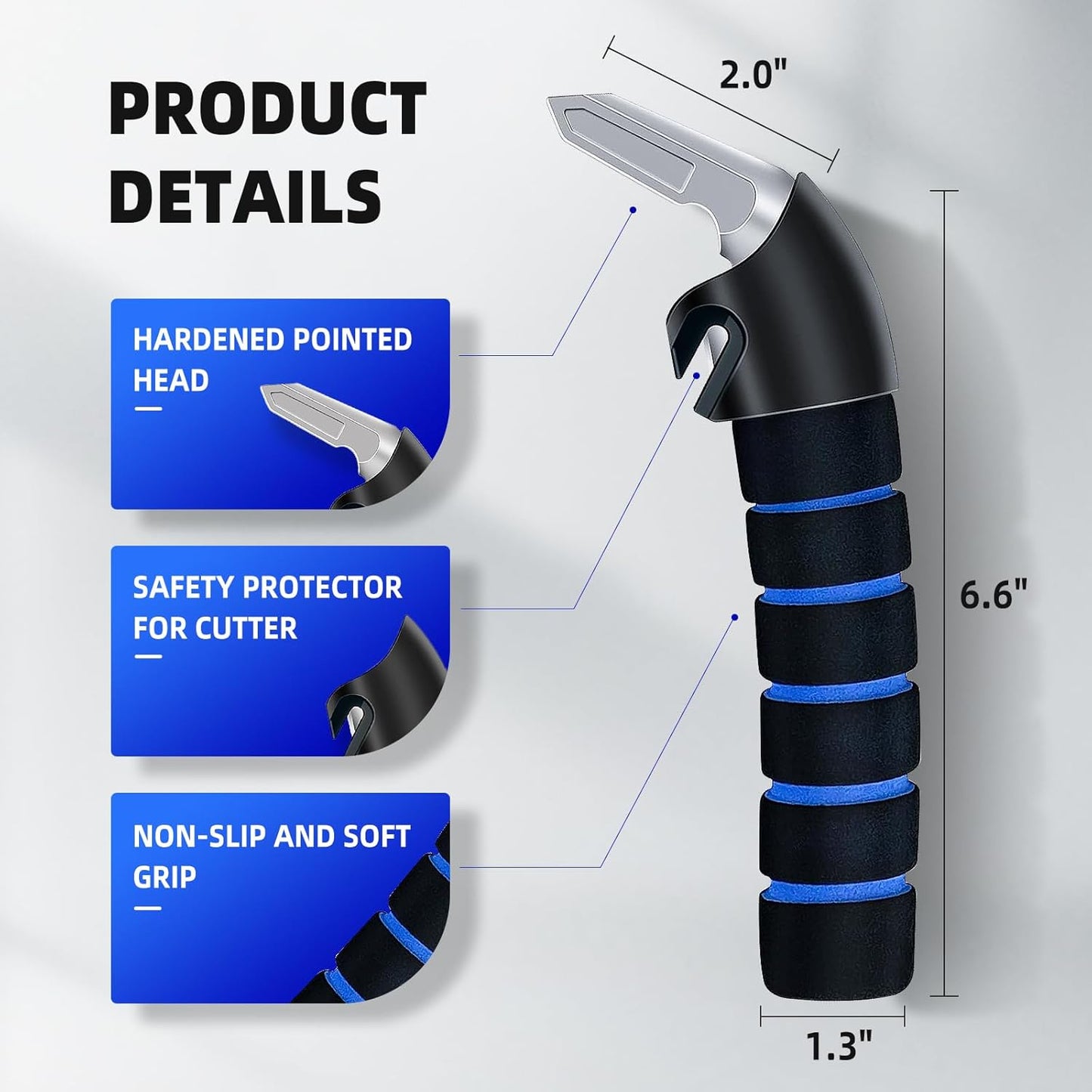 Car Door Handle for Elderly, Mobility Car Assist Transfer Support Handle and Adjustable Straps, Multifunction Automotive Grab Handles, Aids for Disabled and Elderly（Blue）