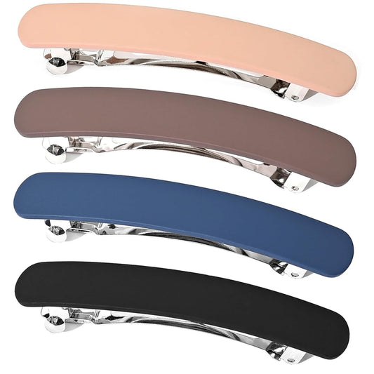 Fsmiling Hair Barrettes for Women French Hair Barrette Clip Medium Matte Hair Clips Barrette No Slip Hair Accessories 4-Pack