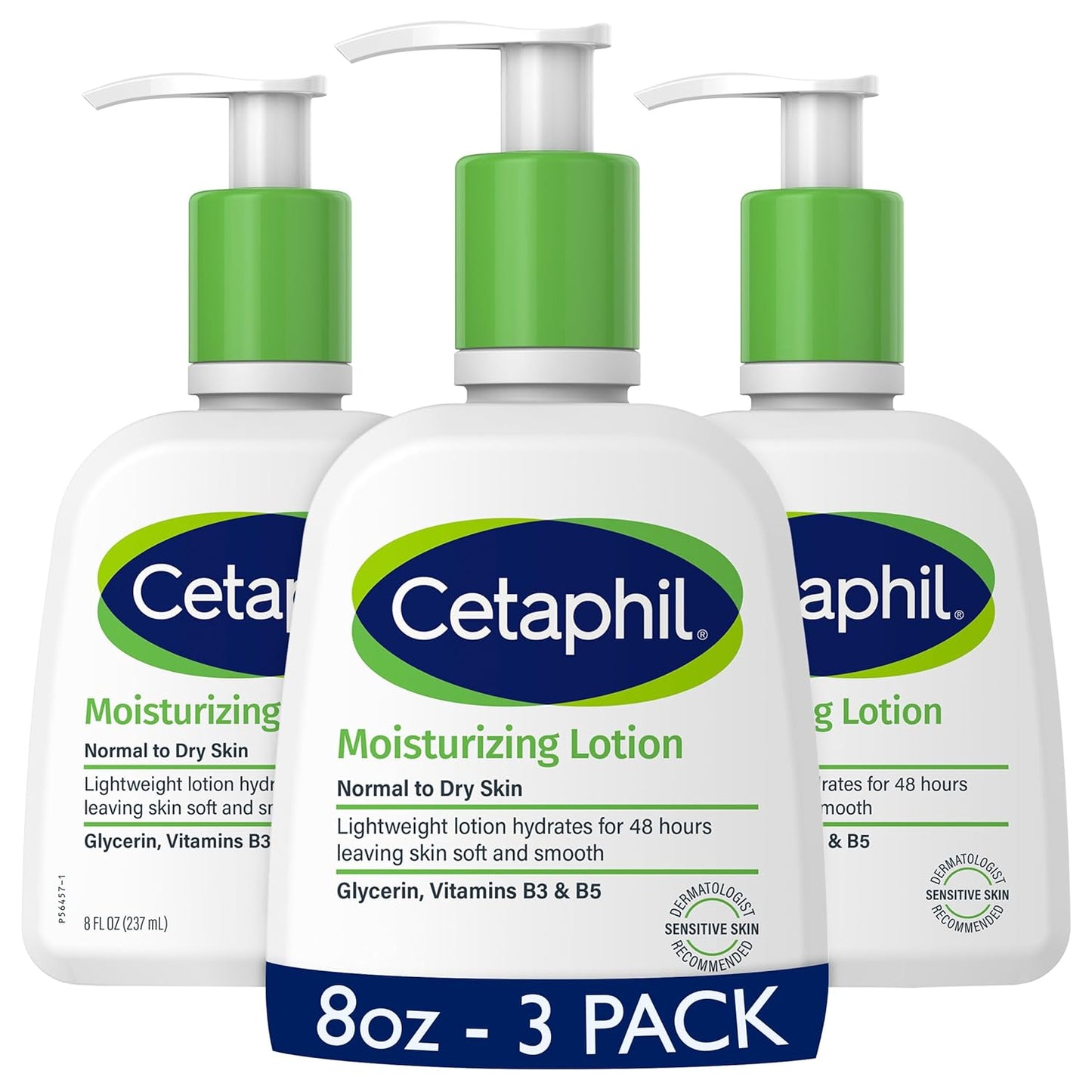 Cetaphil Face & Body Moisturizer, Hydrating Moisturizing Lotion for All Skin Types, Suitable for Sensitive Skin, NEW 8 oz Pack of 3, Fragrance Free, Hypoallergenic, Non-Comedogenic