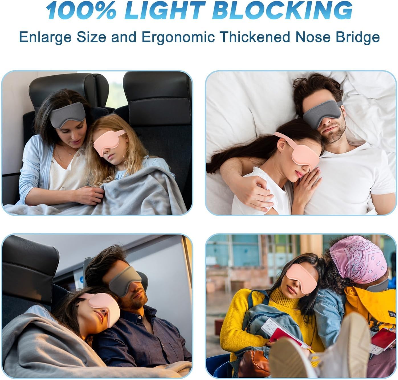 2Pack Gel Cooling Eye Mask, Reusable Cold Eye Masks for Sleep Hot&Cold Therapy Compress Ice Pads for Puffiness, Dark Circles, Dry Eyes, Headaches, Stress Relief (Pink/Grey)