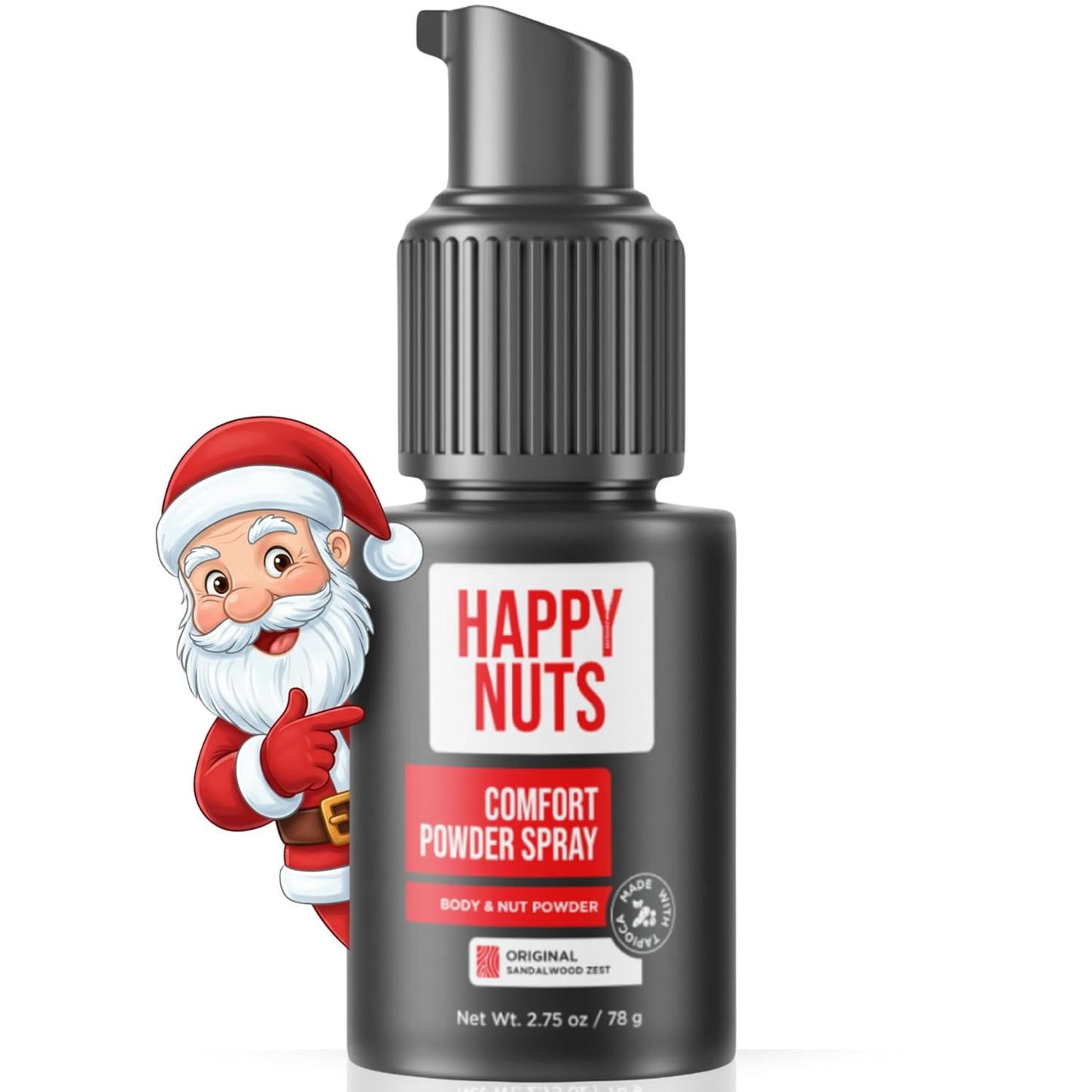 HAPPY NUTS Comfort Powder Spray: Anti Chafing & Mens Deodorant, Aluminum-Free, Sweat and Odor Control for Jock Itch, Groin and Men's Private Parts