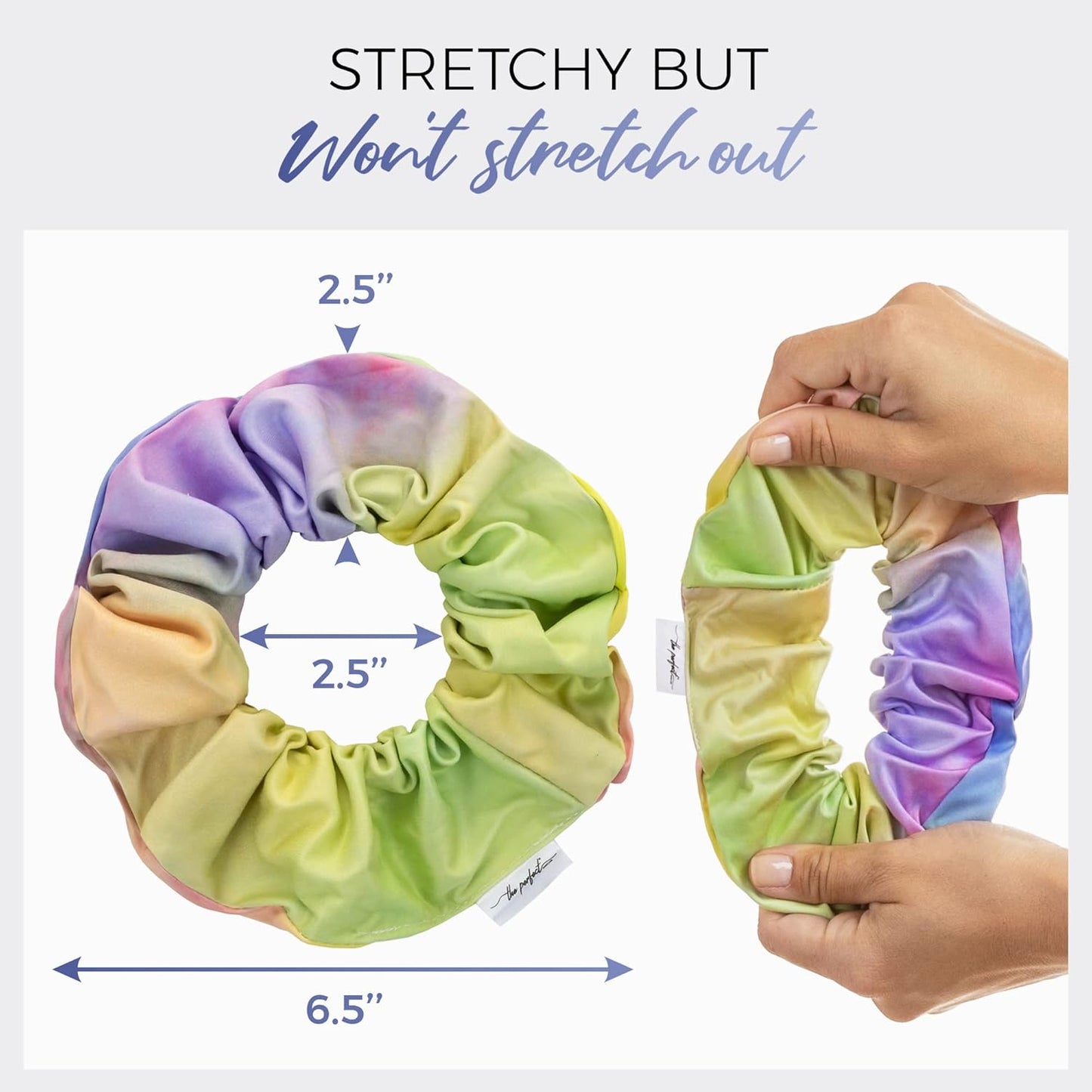 Microfiber Hair Drying Towel Scrunchies by The Perfect Haircare - Anti-Frizz & Silky Smooth - Ponytail/Bun Holder - Quick Drying & Absorbent - for Curly, Wavy, Long & Short Hair (Watercolor - 2pack)