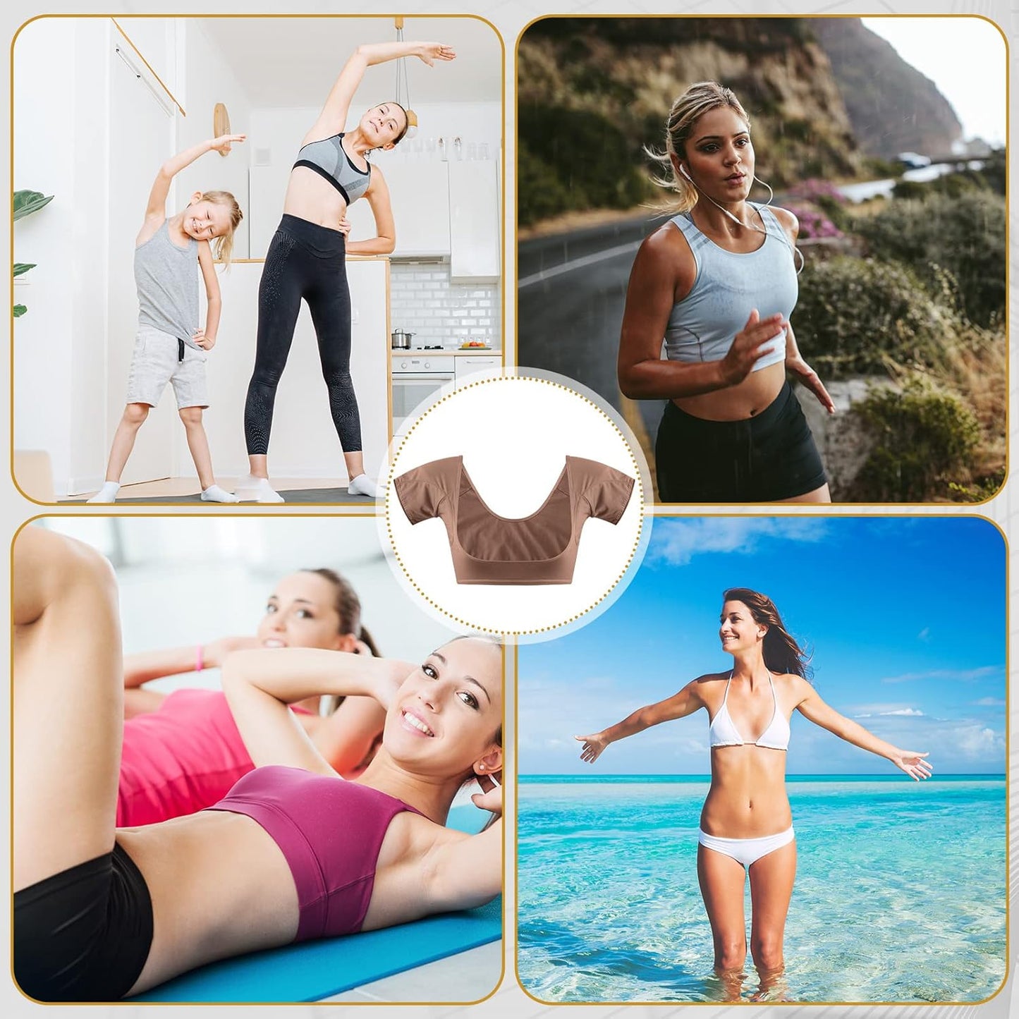 Zhanmai 3 Pcs Underarm Sweat Vest Armpit Sweat Proof Pads for Under Armpits Underarm Proof Pads for Women
