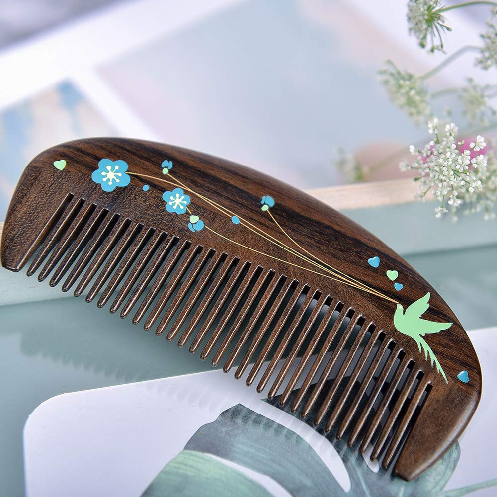 TAN MUJIANG Wooden Hair Comb Handmade Anti-static