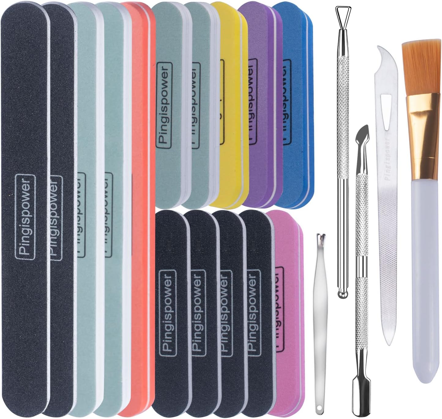 Nail Files and Buffers, 20PCS Professional Emery Boards Nail File and Buffer Block for Natural Nails, Reusable & Washable 100/180 & 600/3000 Grit for Women, Travel Home and Salon