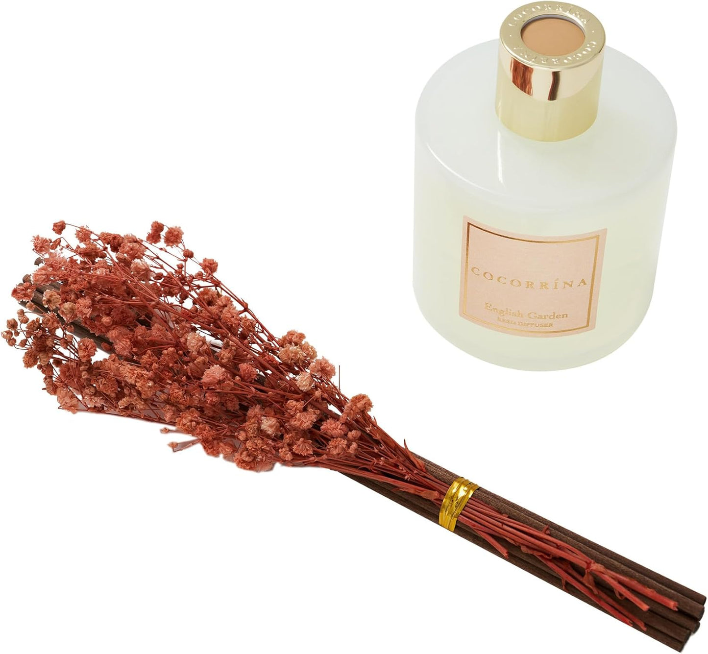 COCORRÍNA Reed Diffuser - English Garden Scented Diffuser with 8 Sticks Home Fragrance Reed Diffuser for Bathroom Shelf Decor