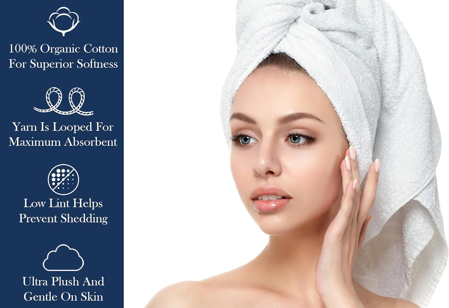 Delara Organic Cotton Luxuriously Plush Bath Towel 33 Piece Set|GOTS & Oeko-TEX Certified|Premium Hotel Quality Towels|Feather Touch Technology|650 GSM Long Staple|Soft, Quick Dry & Ultra-Absorbent