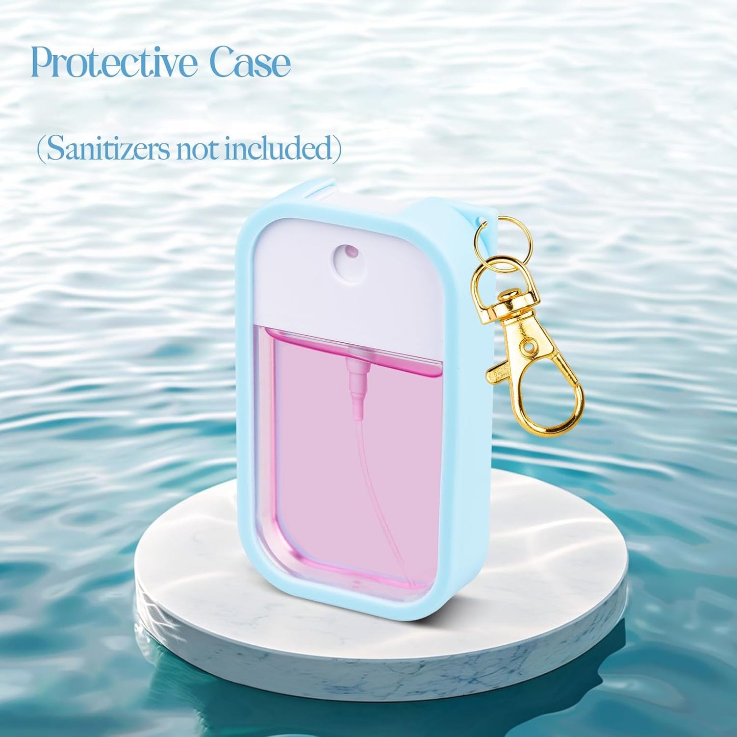 VANEST Silicone Case Compatible with Touchland Hand Sanitizer Spray, Protective Case with Keychain for Spray 1 fl oz