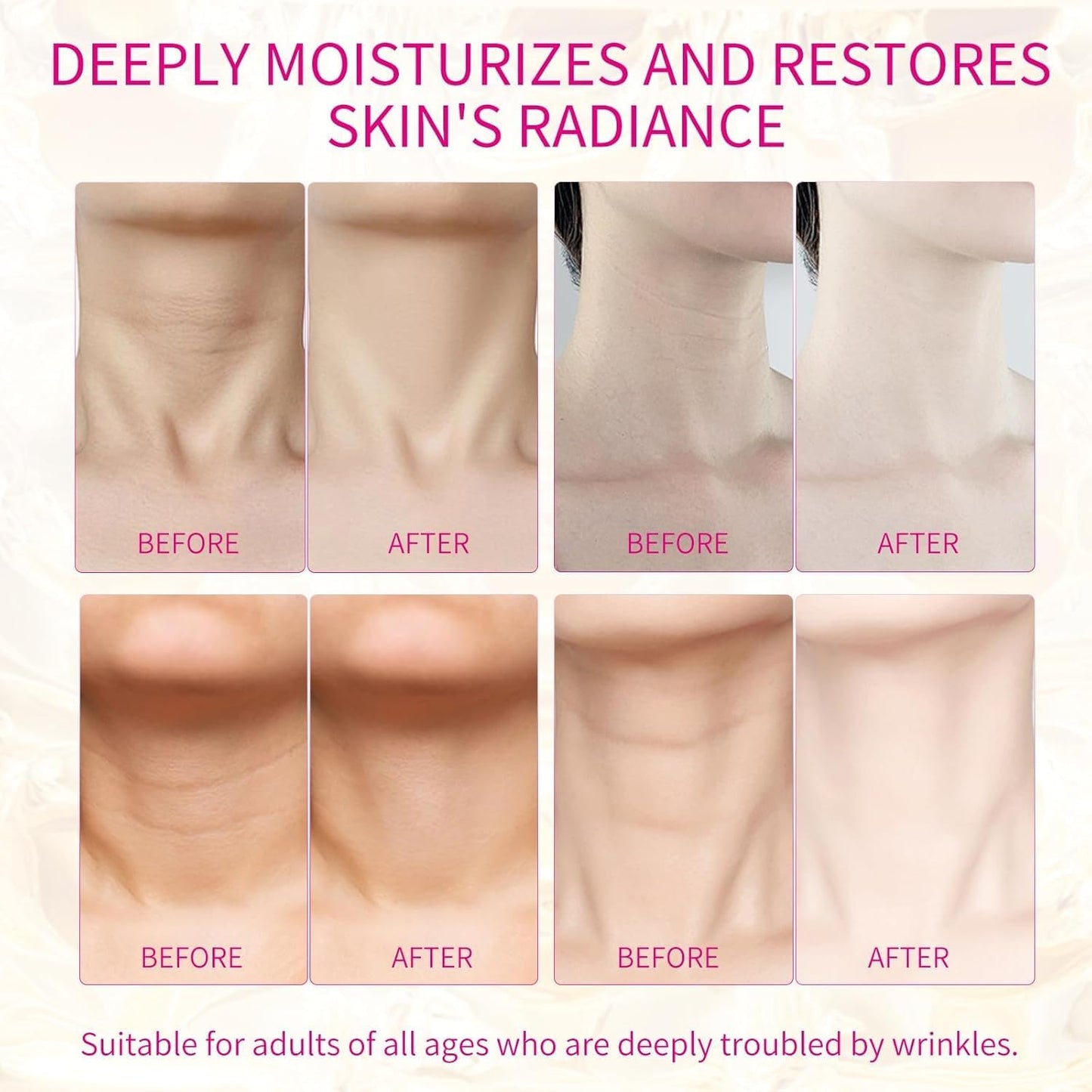 HUAFA 3PCS Silicone Neck Wrinkle Patches, Overnight Reusable Silicone Smoothing Pads, Reusable Anti-Aging Pads for Smoothing & Firming (1.5-Mo Supply)