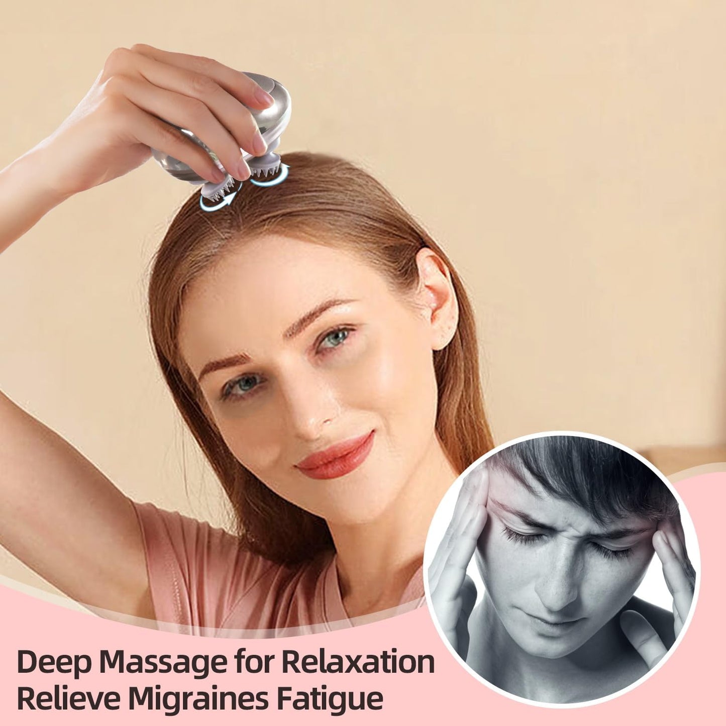 cotsoco Electric Pet Massager for Cats and Dogs Care with 8 Massage Heads, Handheld Cordless Head Scratcher Scalp Massager for Hair Growth, Deep Clean and Stress Relax, Gifts for Women, Men,Pets