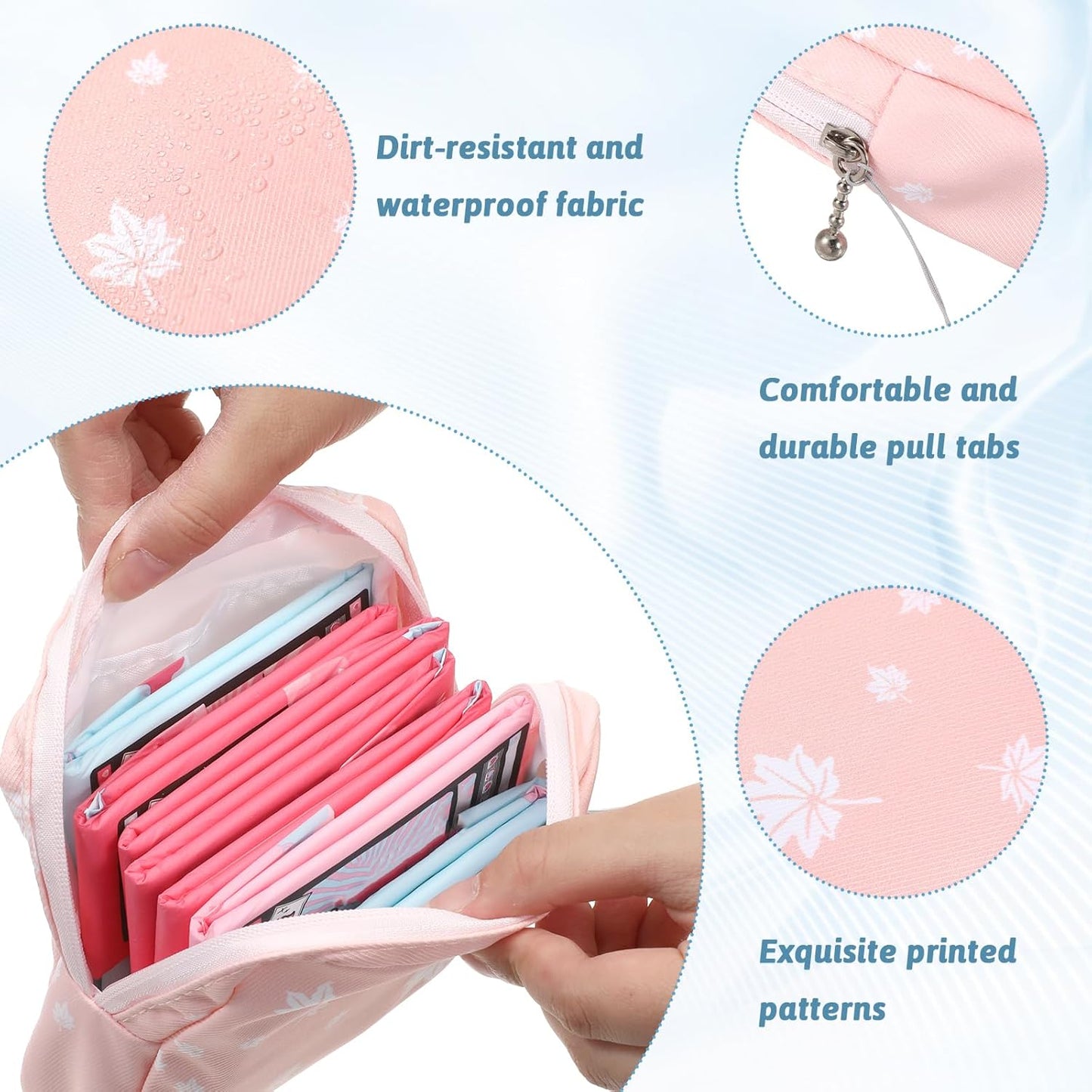 4 Pack Portable Sanitary Napkin Storage Bag, Reusable Samll Period Pouch for Purse Sanitary Pad Storage Bag Menstrual Period Bags Feminine Care Period-Bags, Mini Pouch Feminine Pads-Bags Kit
