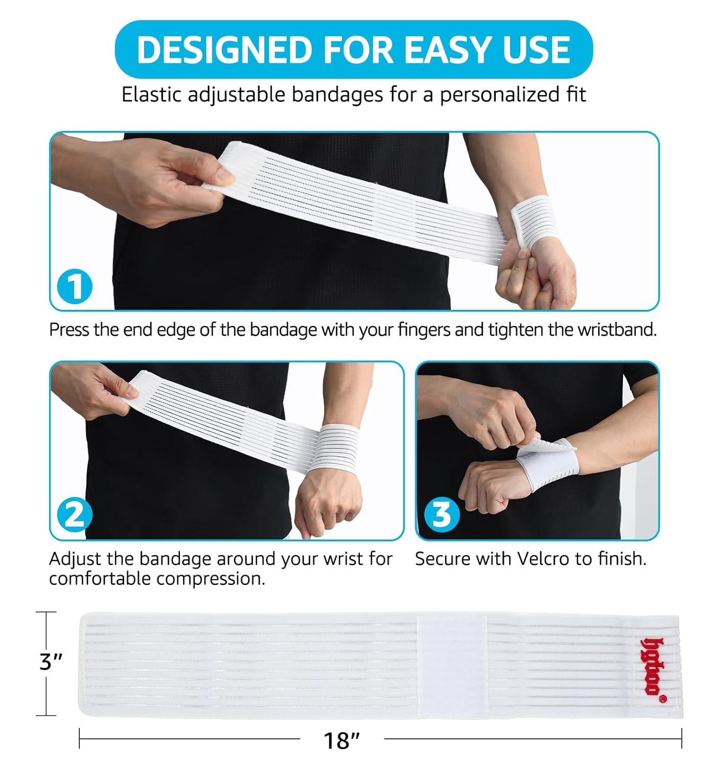 Compression Wrist Bands (2 PCS), High-Elastic Straps Wrist Wraps Wrist Brace for Sports Weightlifting Tennis Basketball Tendonitis Carpal Tunnel Arthritis - Breathable Fabric (White)