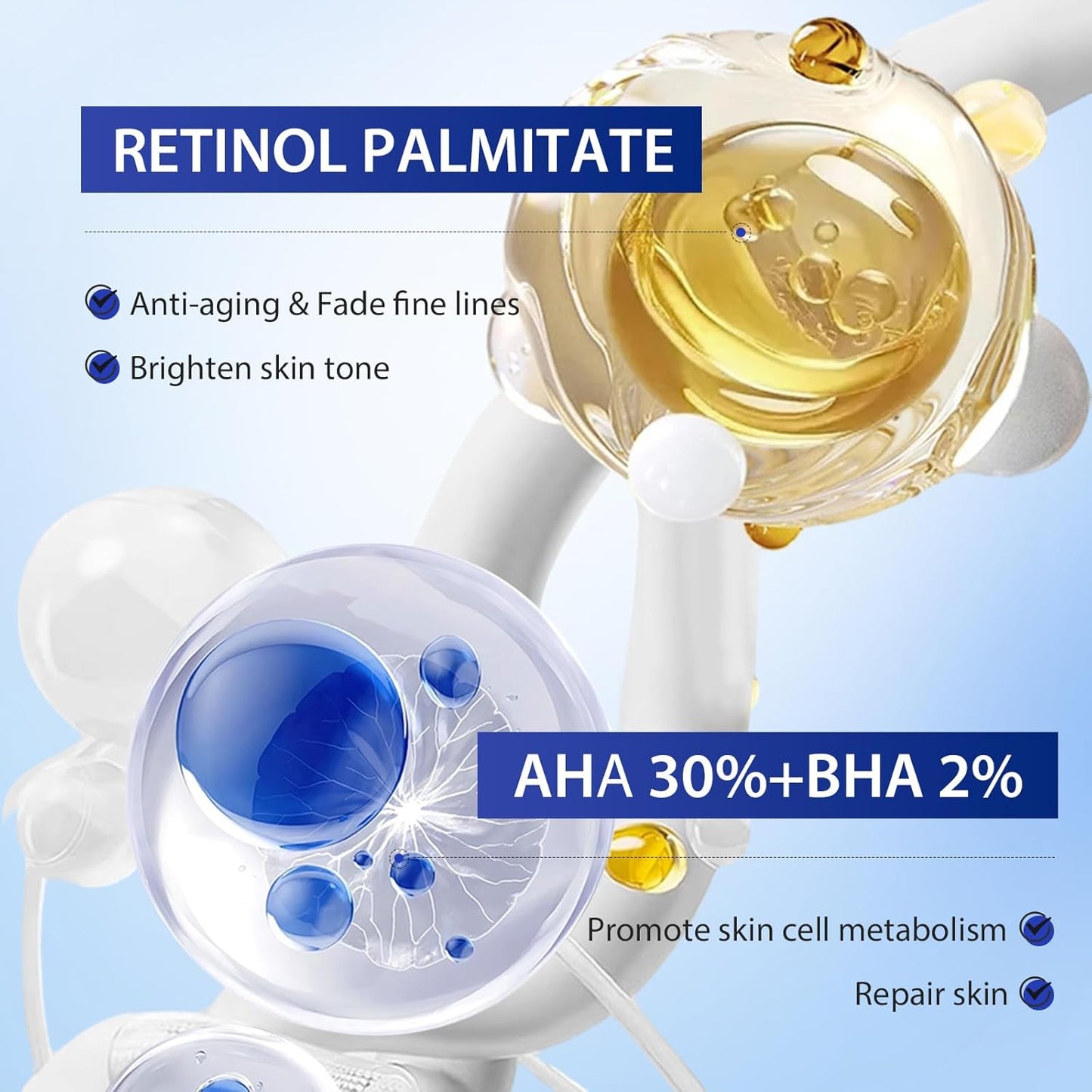 Retinol Eye Cream, Hydrating Under Eye Care Daily Wrinkle Cream, Infused with AHA30% to Smooth and Hydrate Skin, Eye Crea for Dark Circles Treatments