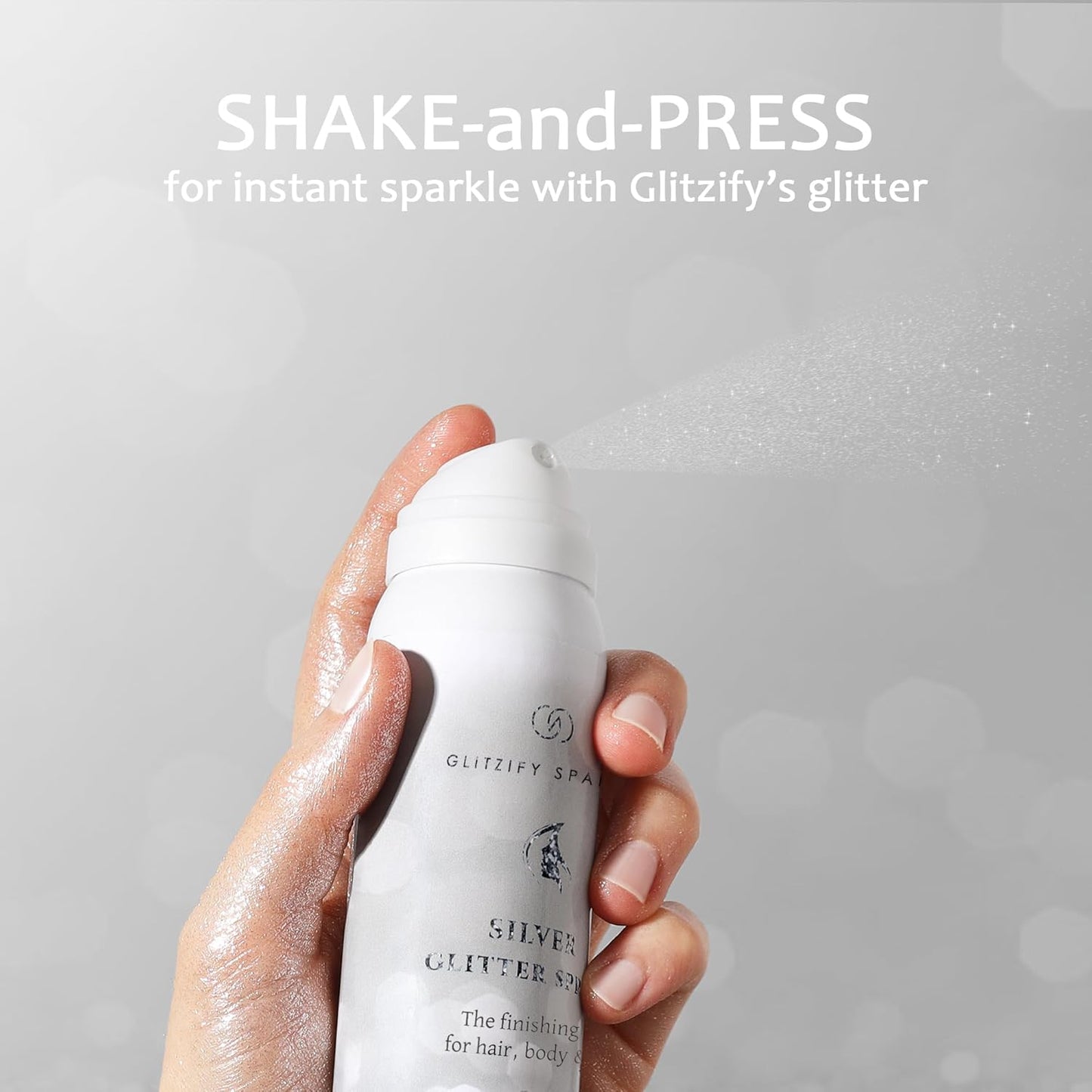 Sparkle Silver Shimmer Glitter Spray for Hair, Body & Clothes | Festival & Party Hair Spray | 100ML Eco-Friendly, Quick-Dry, Washable, Fragrance-Free with Sustainable Shine