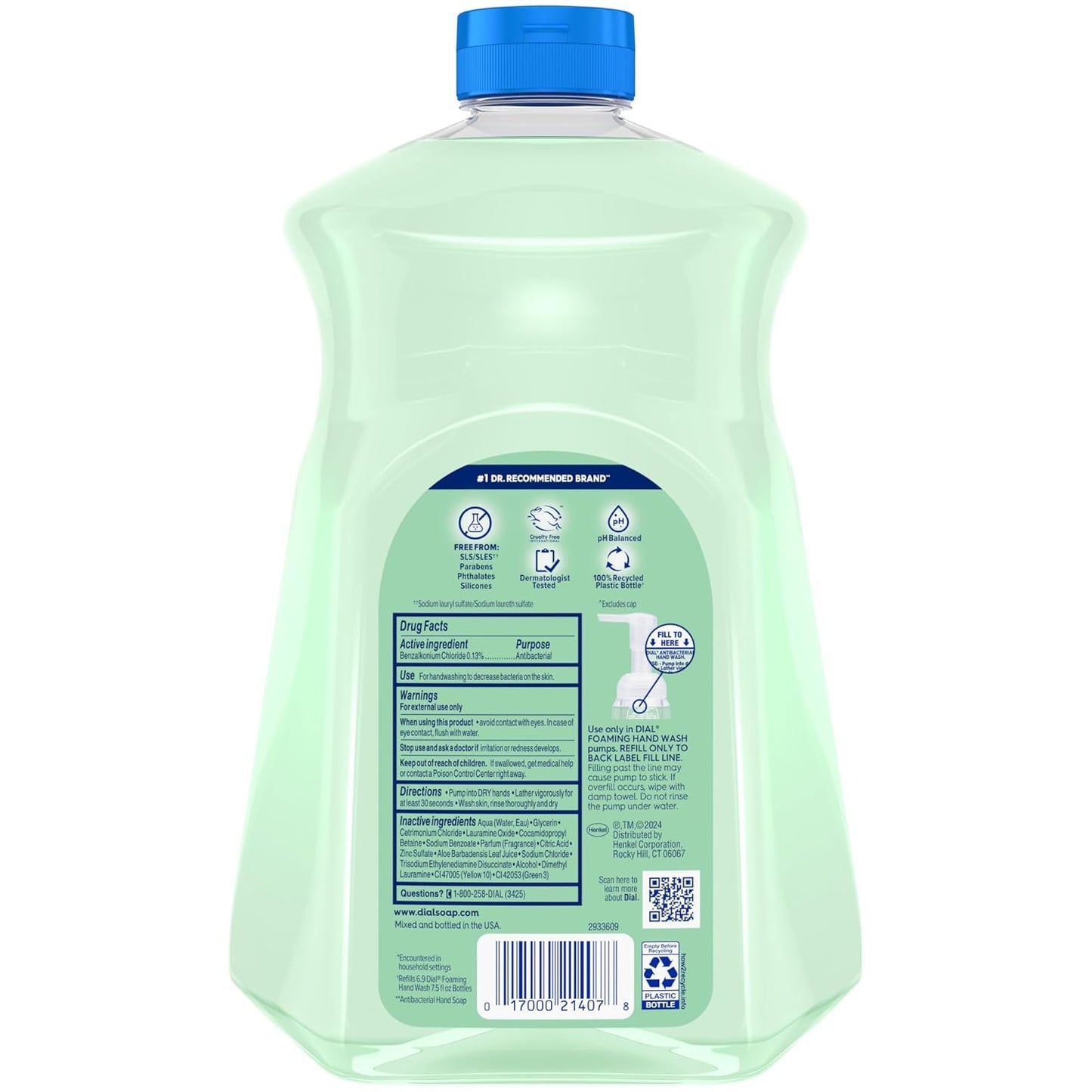 Dial Antibacterial Foaming Hand Soap Refill, Fresh Pear, 52 fl oz