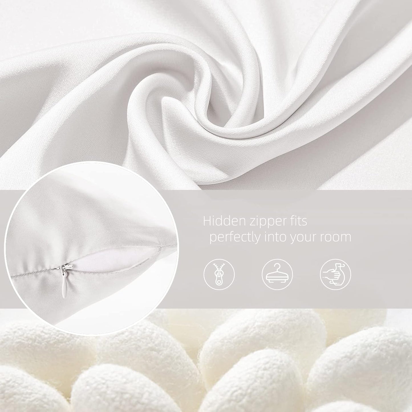 Silk Pillow Cases for Hair and Skin Mulberry Silk Pillowcase Soft Both Sided Natural Silk Pillow Cases with Zipper Beauty Sleep Pillowcase 1 Pack for Gift (Standard, White)