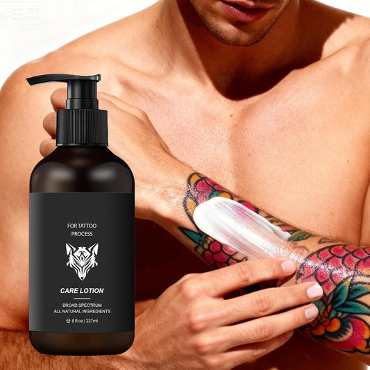 Tattoo Aftercare Lotion For New & Old Tattoos -Body Moisturizer Tattoo Healing Repairing Cream, Daily Tattoo Lotion Color Enhancement, Skin Moisturizer For Women Men All Skin Types 8oz