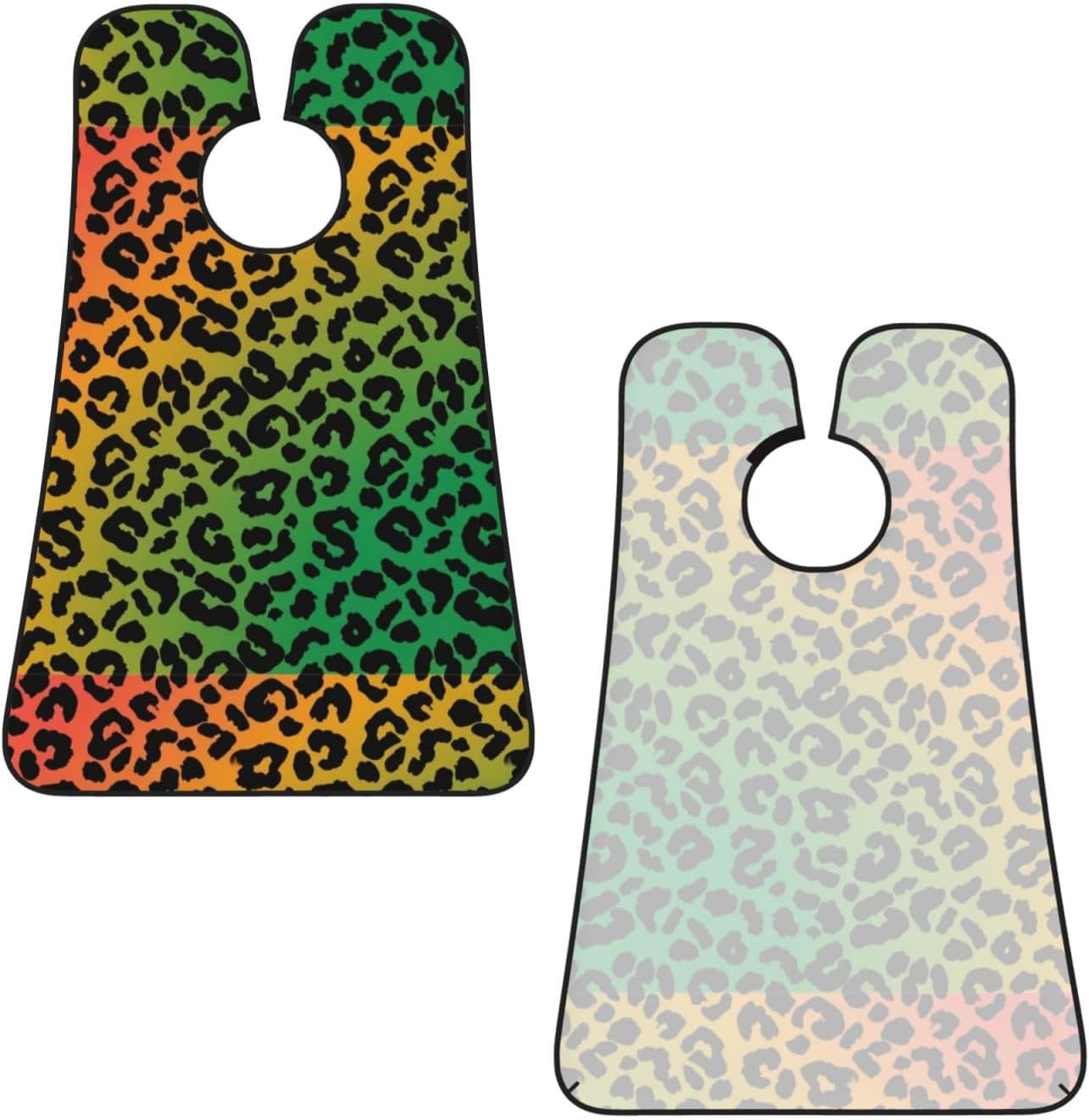 Beard Bib Apron for Men Shaving, Waterproof Non-Stick Hair Catcher with Suction Cups, Grooming Essential for Dad Husband, Rasta Flag Color Cheetah Leopard Print Floral Shave Bib