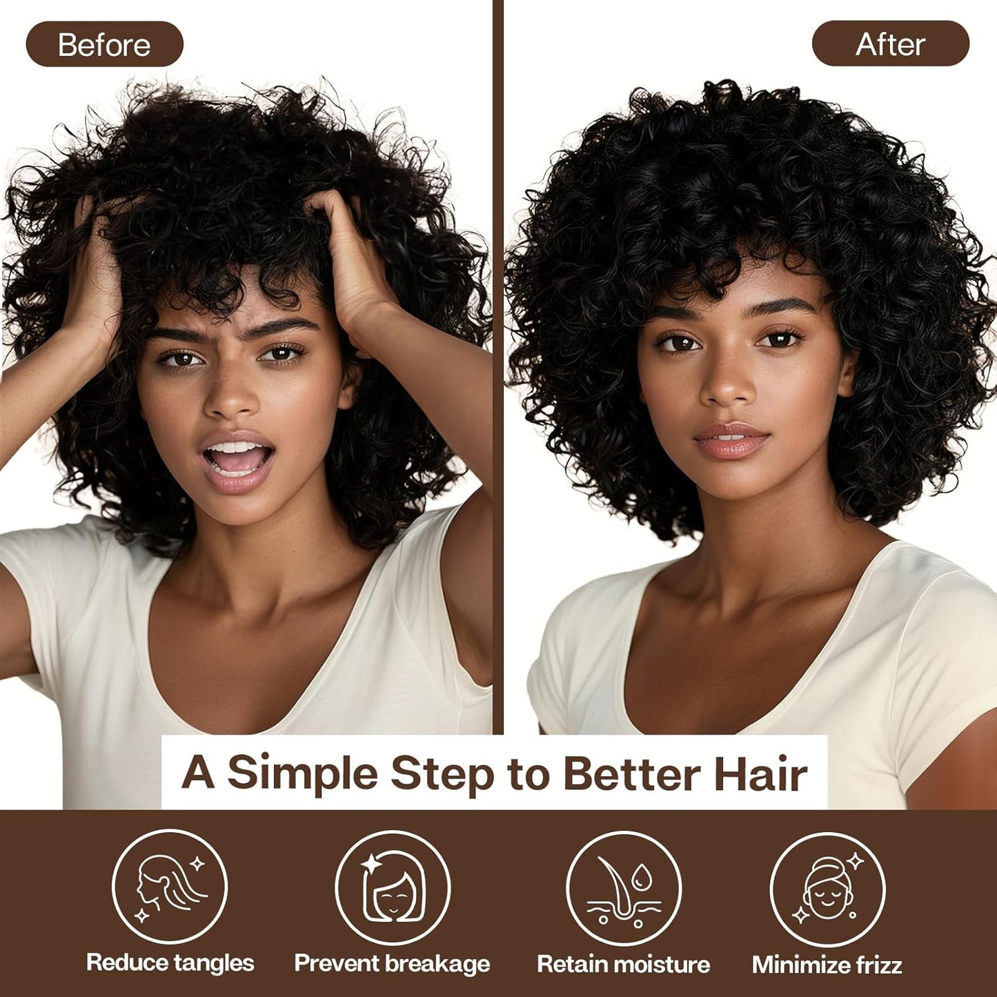 MR&HM Satin Pillowcase for Hair and Skin, Silk Satin Pillowcase 2 Pack, Queen Size Pillow Cases Set of 2, Silky Pillow Cover with Envelope Closure (20x30, Brown)