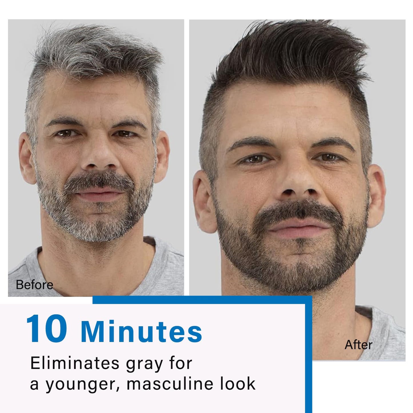 Beard Dye for Men, Beard Color & Hair Dye Shampoo 3-in-1, Beard Dye Black for Gray Coverage, Mens Beard Dye, Mens Hair Color Works in 10 Minutes, Simpler Hair Color for Men, Gentle on Facial Skin