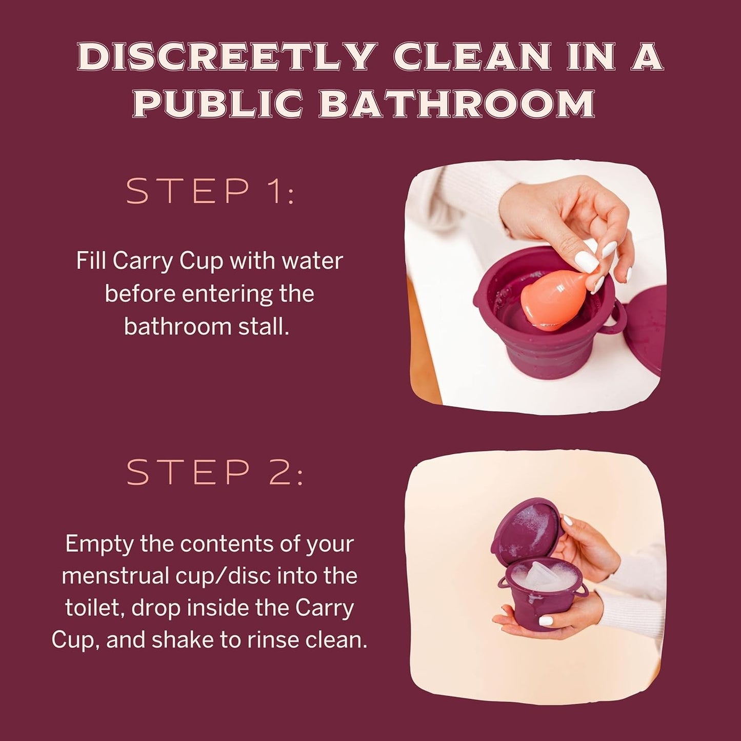 Pixie Menstrual Cup Compact Sterilizer - Good for Public Restrooms, Camping or Dorms - Collapsible Cleaner Container for Your Menstrual Disc & Period Cup - Microwavable - Reusable - Case Holder