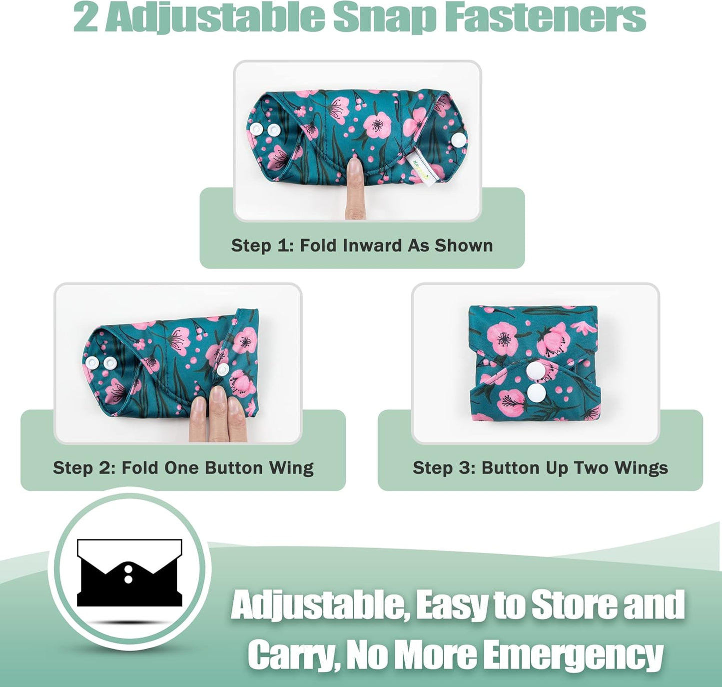 wegreeco Reusable Menstrual Pads - Reusable Sanitary Pads | Reusable Panty Liners | Soft Cloth Menstrual Pads - 6 Pack with 1 Cloth Mini Wet Bag (S, Rose)