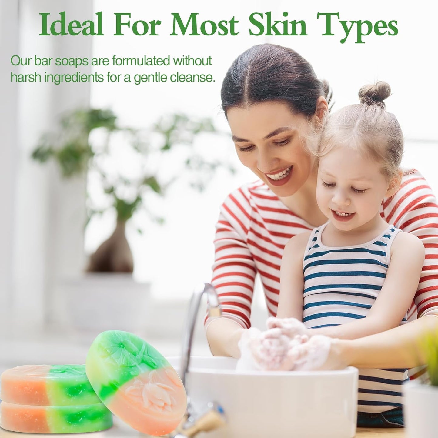 3 Pack Sea Salt Soap Bars, Natural Cold-Processed Exfoliating Cleanser with Dead Sea Minerals, Moisturizing for Body & Face Skin Care