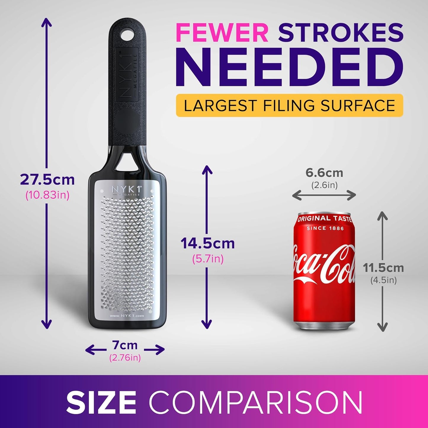 RUSTPROOF Foot File Callus Remover for Feet with Skin Catcher (XL Size) NYK1 MEGAFILE Foot Callus Remover for Wet & Dry Use - High-Performance Feet Scrubber with Textured Grip for Non-Slip Control