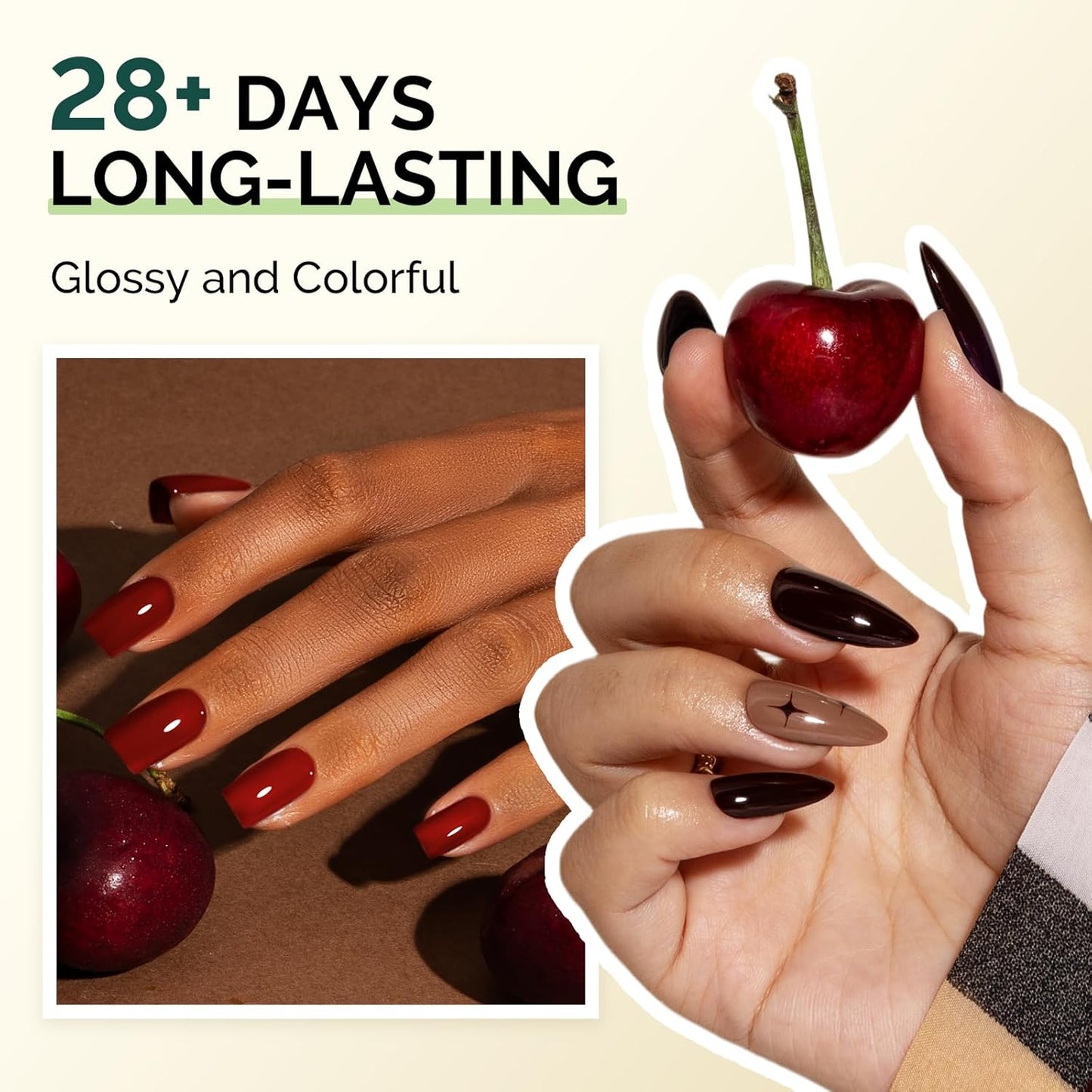 Melodysusie Gel Nail Polish Kit with Cordless UV Nail Lamp, ART06F UV Light for Plant Based Hema Free Fall Nails Polish No Wipe Glossy Top Coat Base Coat Builder Gel Set Manicure Tools Gift for Woman