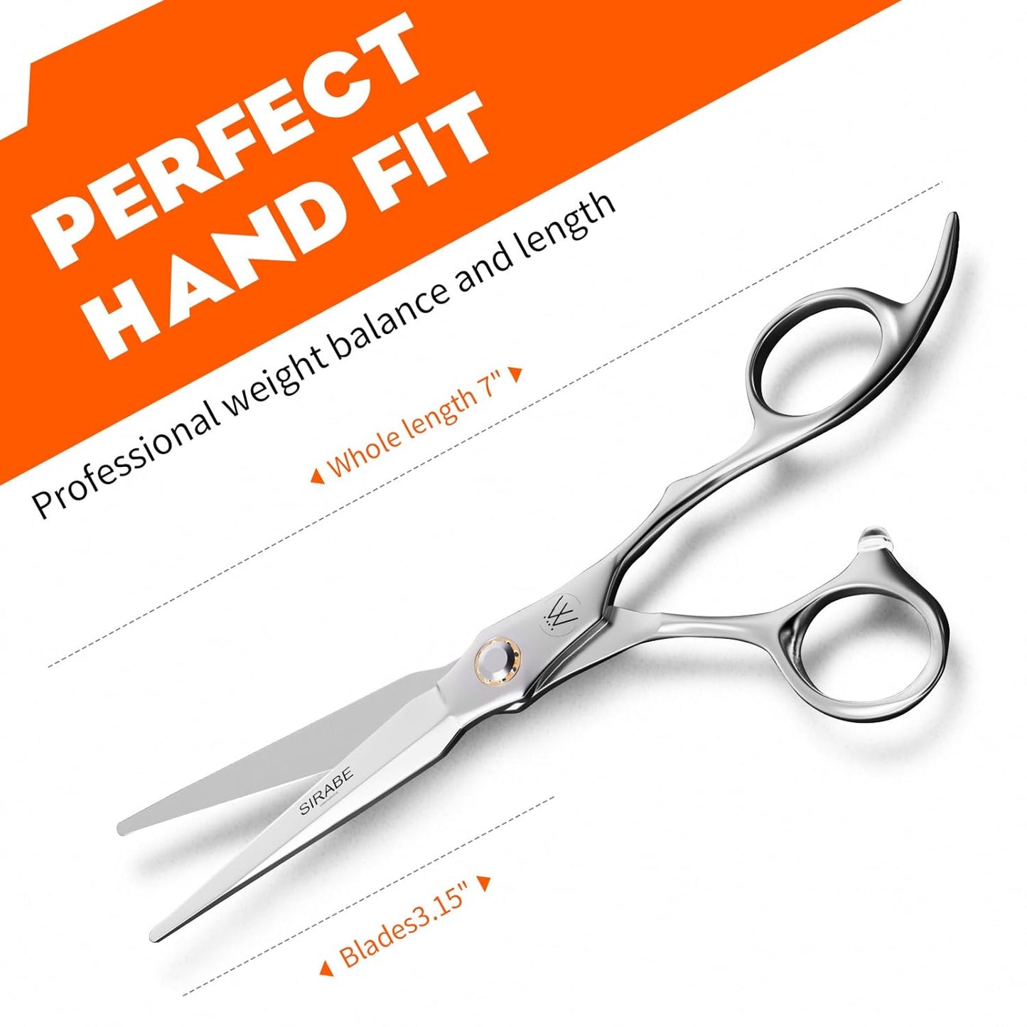 Sirabe HIGH-END Professional Hair Cutting Scissors Shears - Ultra Sharp Blades for Precise Cutting - Barber Shears Haircut Scissors 440C Stainless Steel for Salon Hairstyling & Home Hairdressing