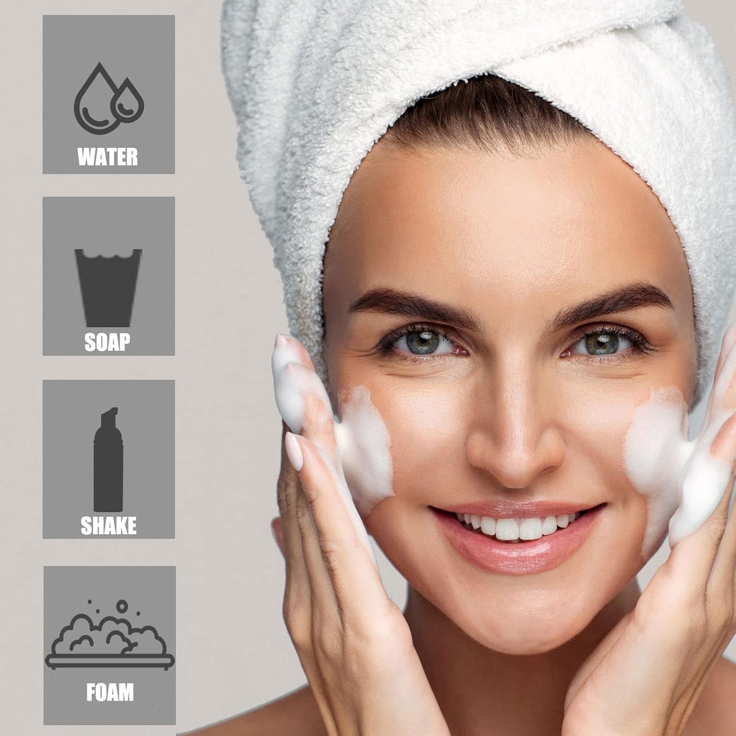 KOIBITO 2 Oz Black Foam Soap Bottle with Gold Pump Empty Travel Foaming Dispenser for Hand Soap,Lash Shampoo,Body Wash(12 PCS, Black Cap)