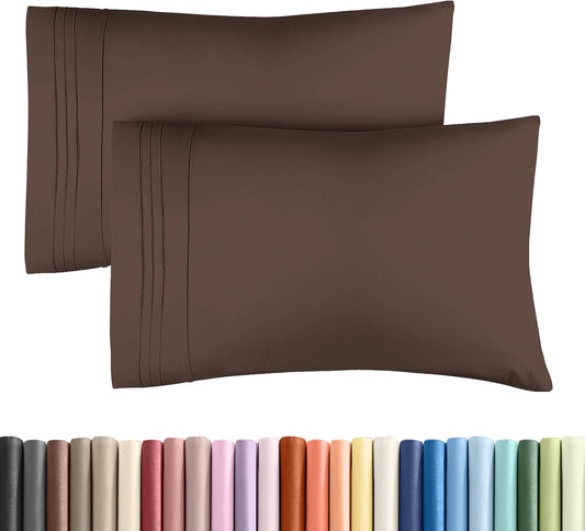 Queen Pillow Cases Set of 2 - Ultra Soft Hotel Quality Pillowcase Covers - Comfy, Cozy & Wrinkle Free - Shrinkage, Stain and Fade Resistant - Machine Washable Pillow Protectors - 2 Piece Set - Brown