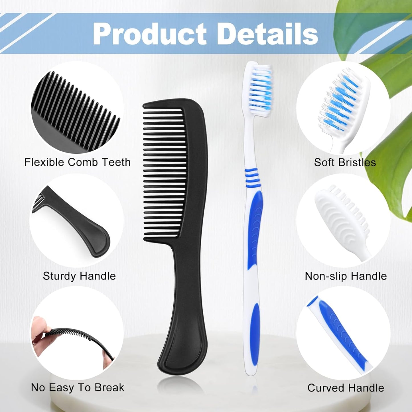 Pack of 10 Hygiene Kit, Hygiene Kit Bulk, Individually Packed, Travel Hygiene Kit with Toothbrush, Toothpaste, Comb, Shampoo, Soap and Floss Picks, Home, Suitable for Hotel, Camping, Travel