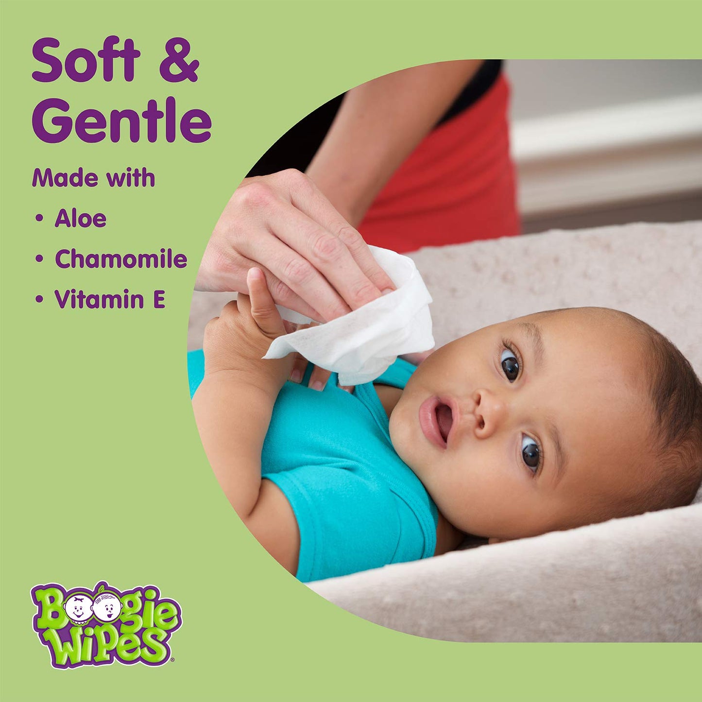 Saline Nose Wipes by Boogie, for Baby & Kids, Face, Hand & Body, FSA/HSA Eligible, Made with Vitamin E, Aloe, and Natural Saline, Grape Scent, 30 Count (Pack of 12)