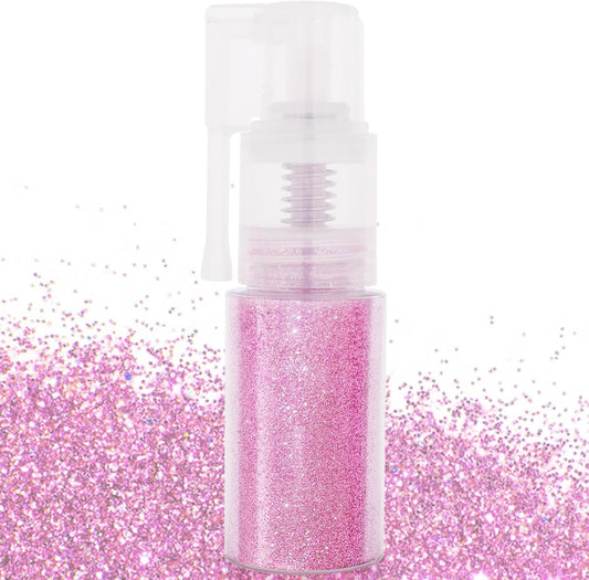 MEICOLY Pink Hair and Body Glitter Spray,25g/0.88OZ,Shinny Sparkle Glitter Spray for Clothes,Loose Shimmer Hairspray for Festival Rave Makeup/Stage Performance,Lightweight