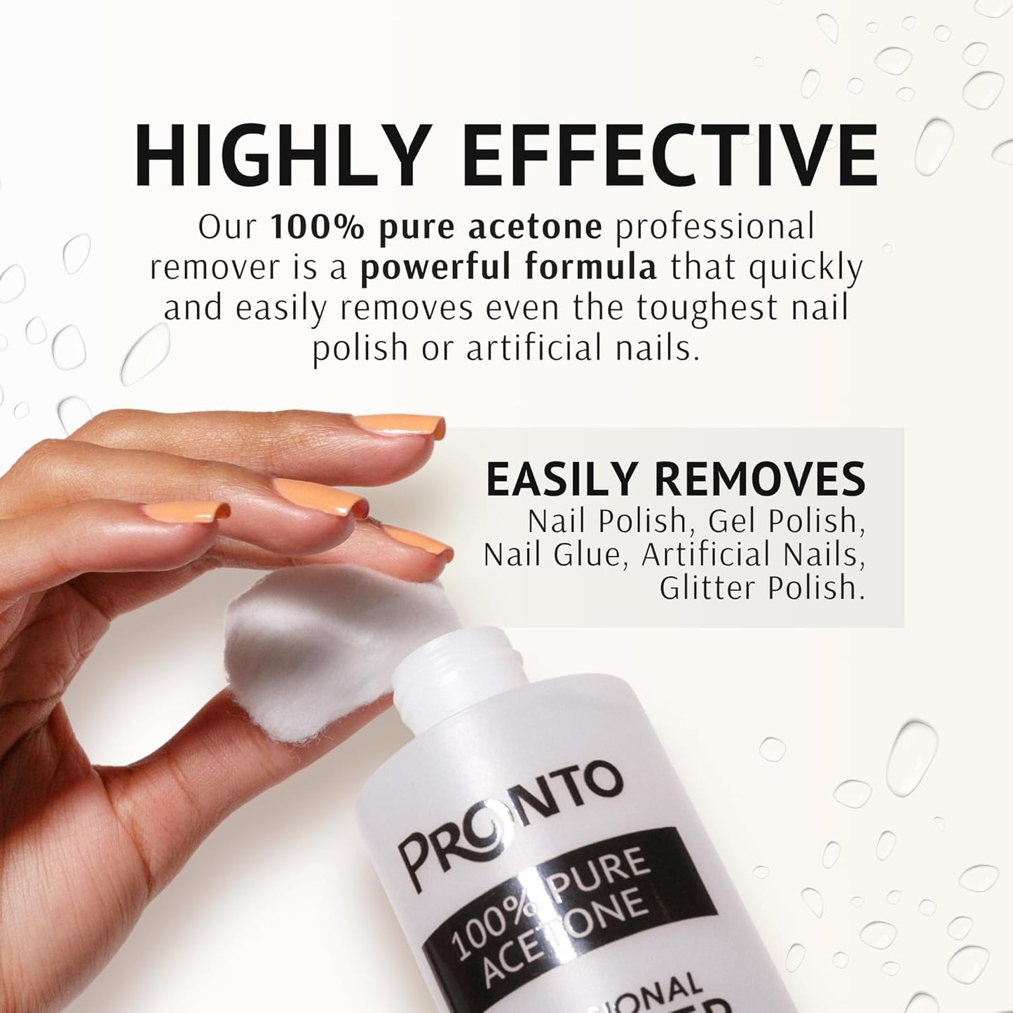 Pronto 8 Oz 100% Pure Acetone Nail Polish Remover and Cuticle Oil, Pure Acetone for All Nail Polish Types including Gel, Acrylic & Sculptured Nails, Gel Nail Polish Remover and Nail Repair, Duo Pack