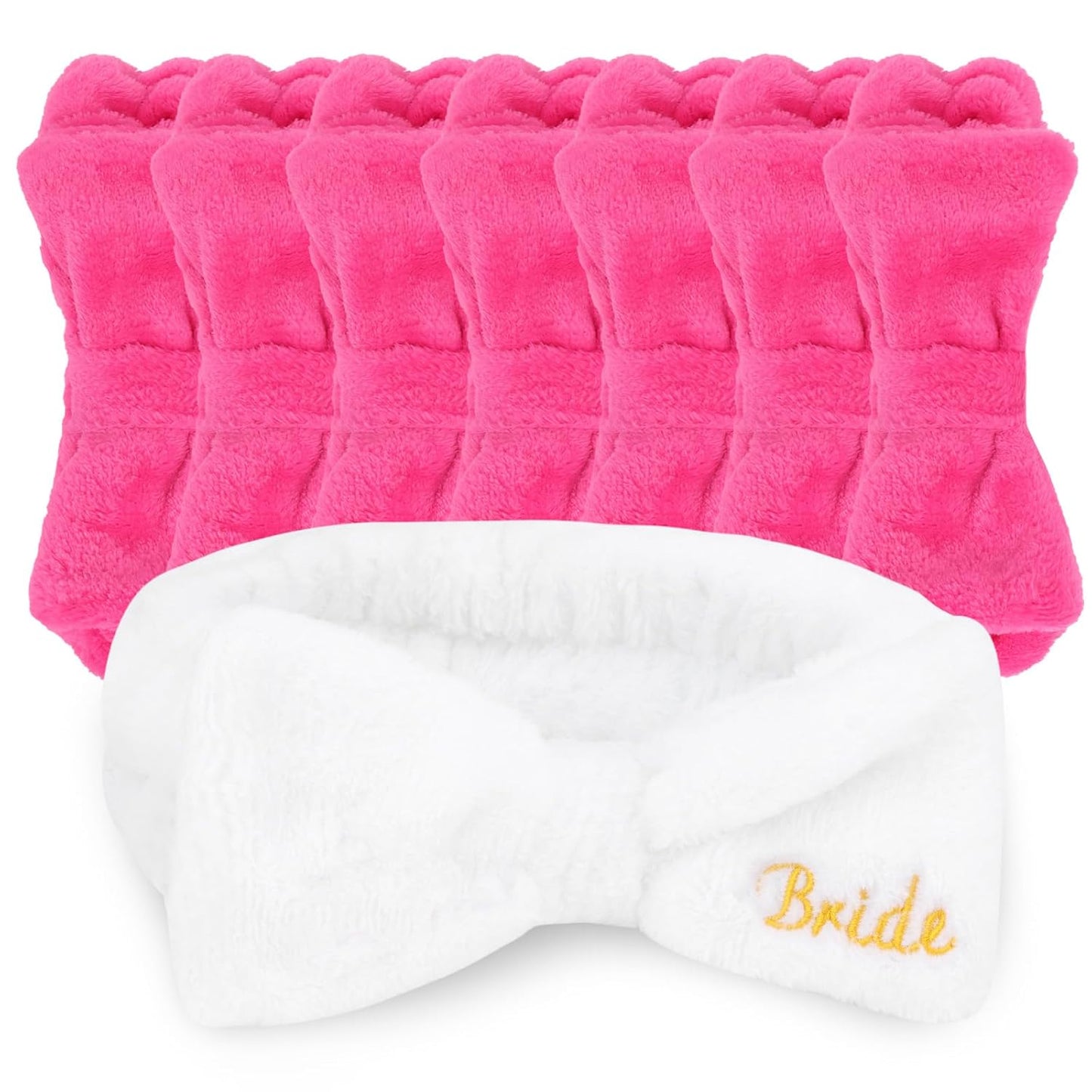 CIEHER Spa Headband, 8 Pcs - Bachelorette Party Favors, Bride & Bridesmaid Gifts, Skincare Makeup Face Wash Headbands