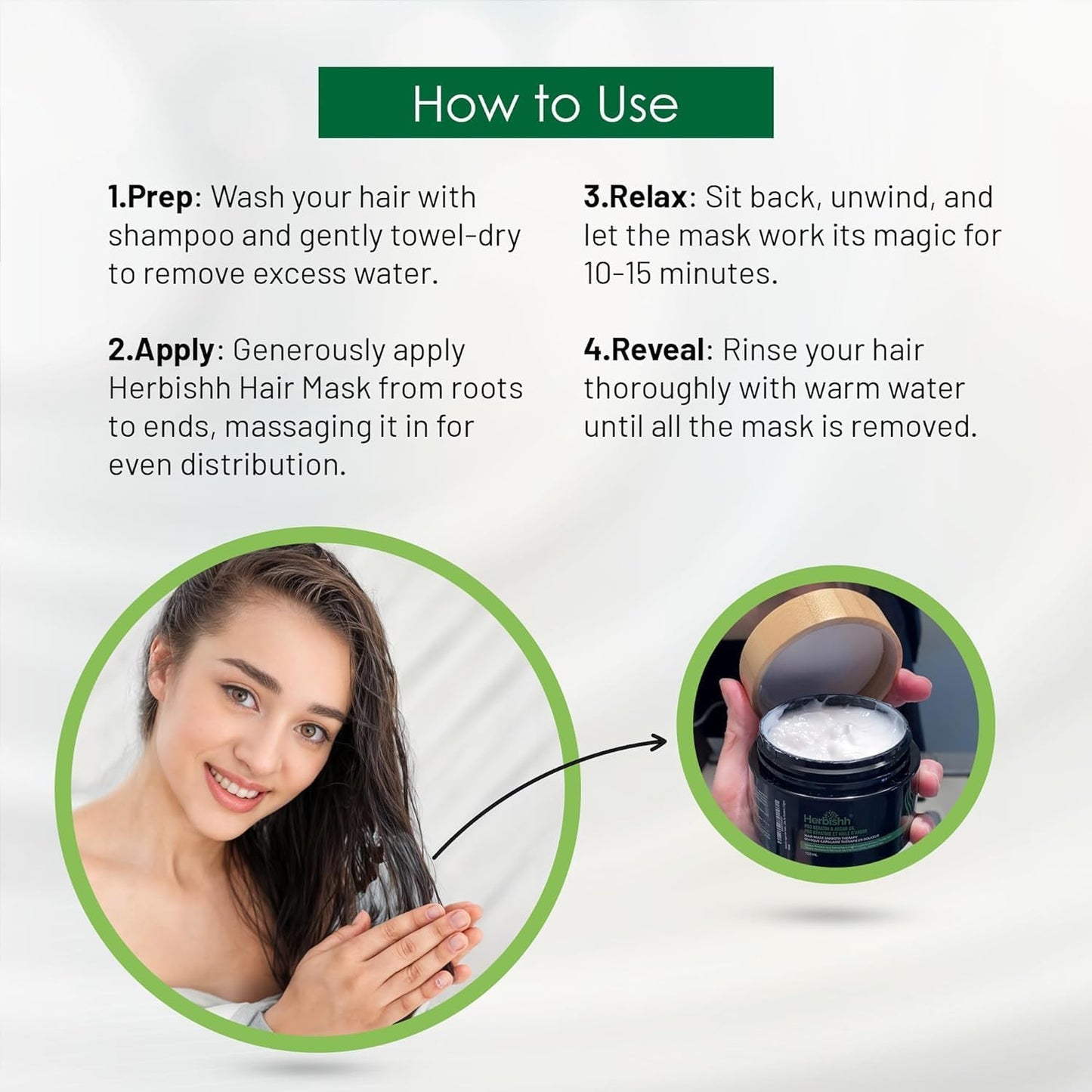 Herbishh Argan Oil & Hair Mask Combo For Deep Conditioning Treatment – Argan Oil for Hair Repair & Frizz Control (30ml) & Argan Hair Mask for Hydration (150ml), Sulfate & Paraben Free